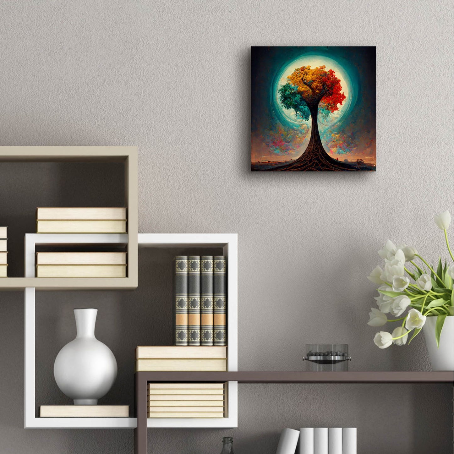 Epic Art 'Tree Of Life 20' by Ray Heere, Acrylic Glass Wall Art,12x12