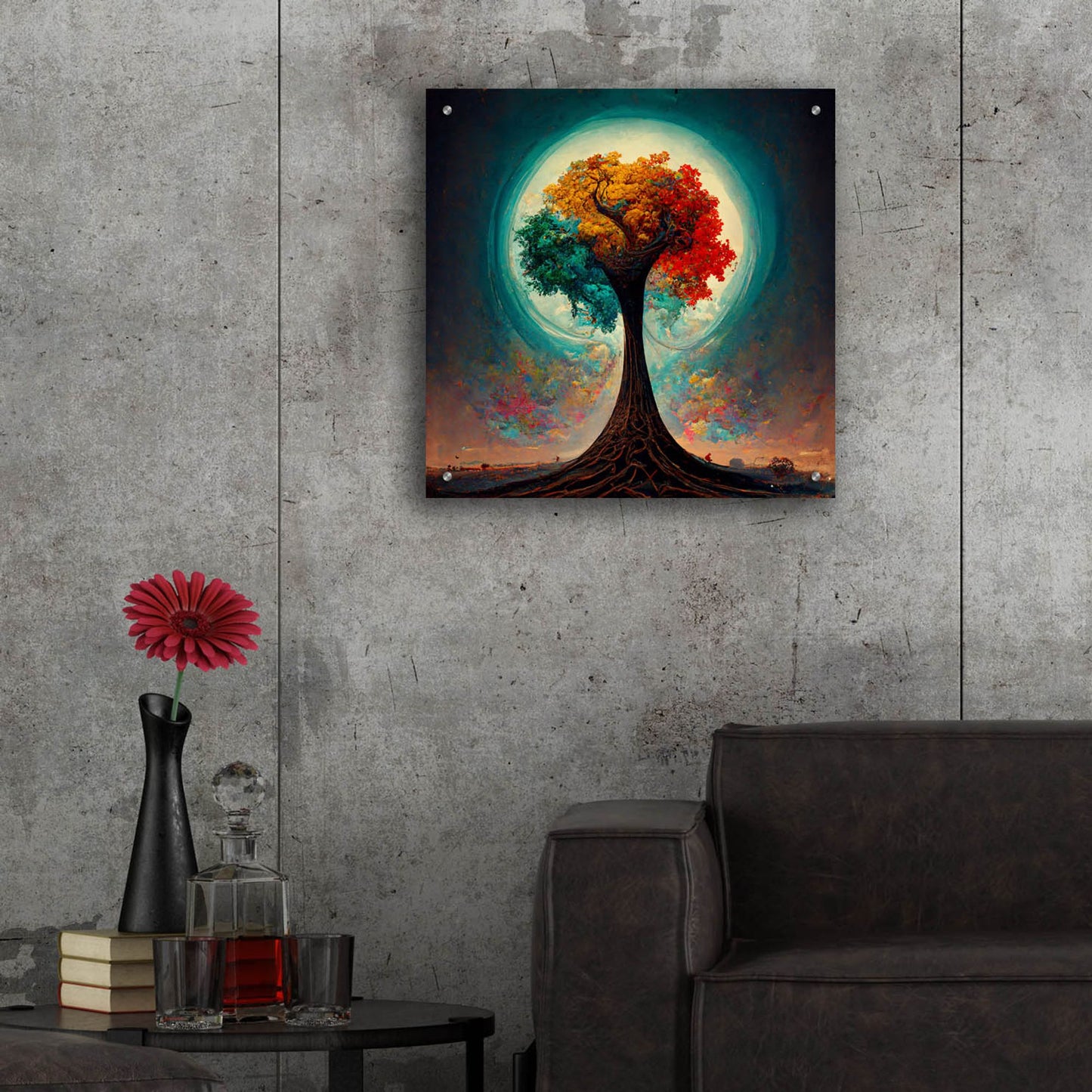 Epic Art 'Tree Of Life 20' by Ray Heere, Acrylic Glass Wall Art,24x24