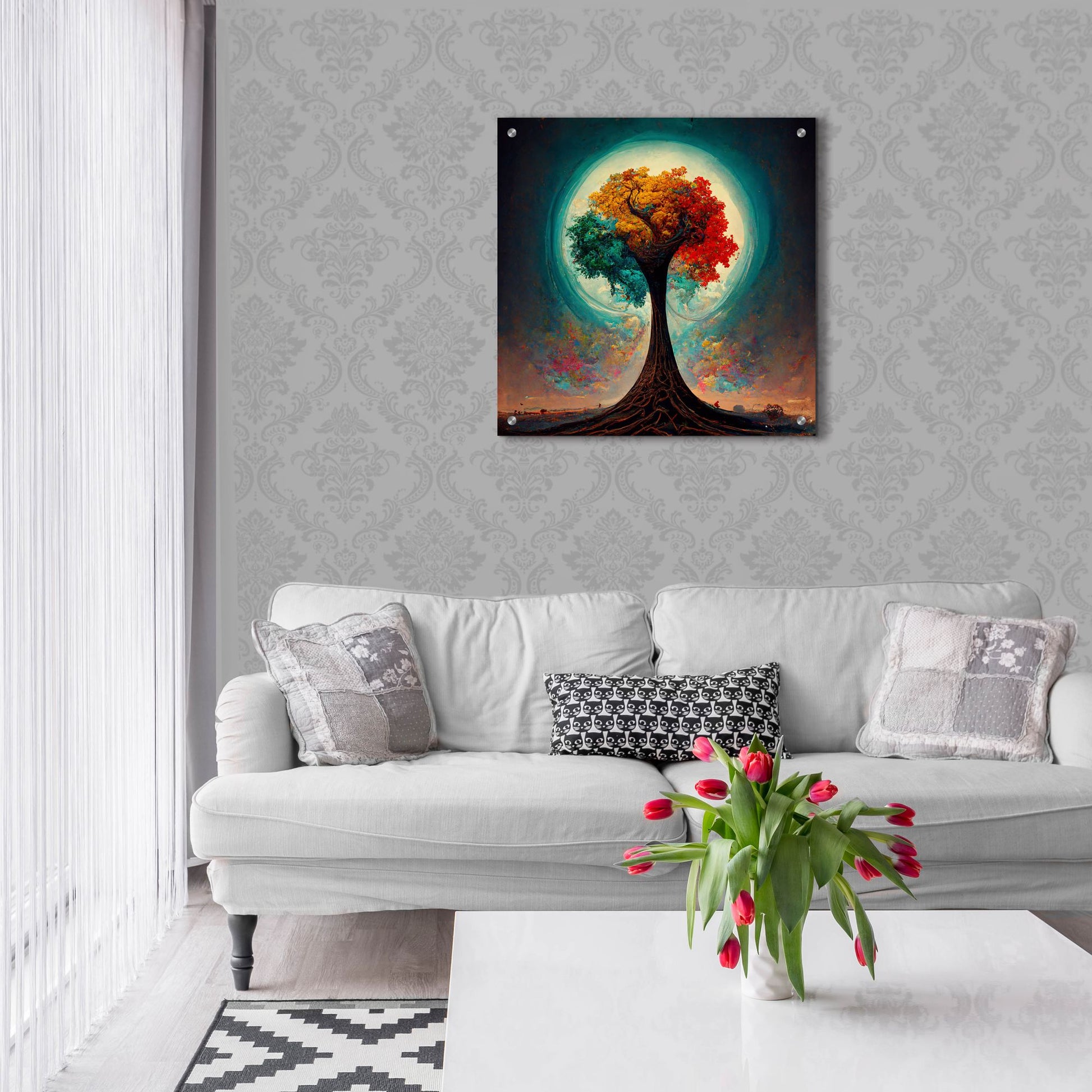 Epic Art 'Tree Of Life 20' by Ray Heere, Acrylic Glass Wall Art,24x24