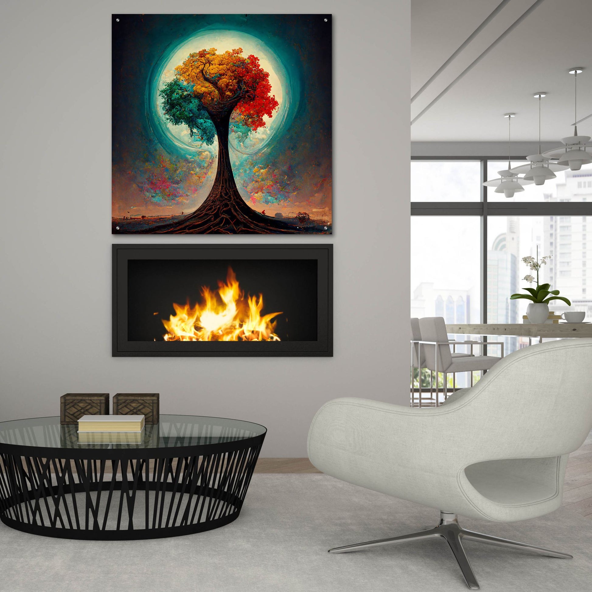 Epic Art 'Tree Of Life 20' by Ray Heere, Acrylic Glass Wall Art,36x36