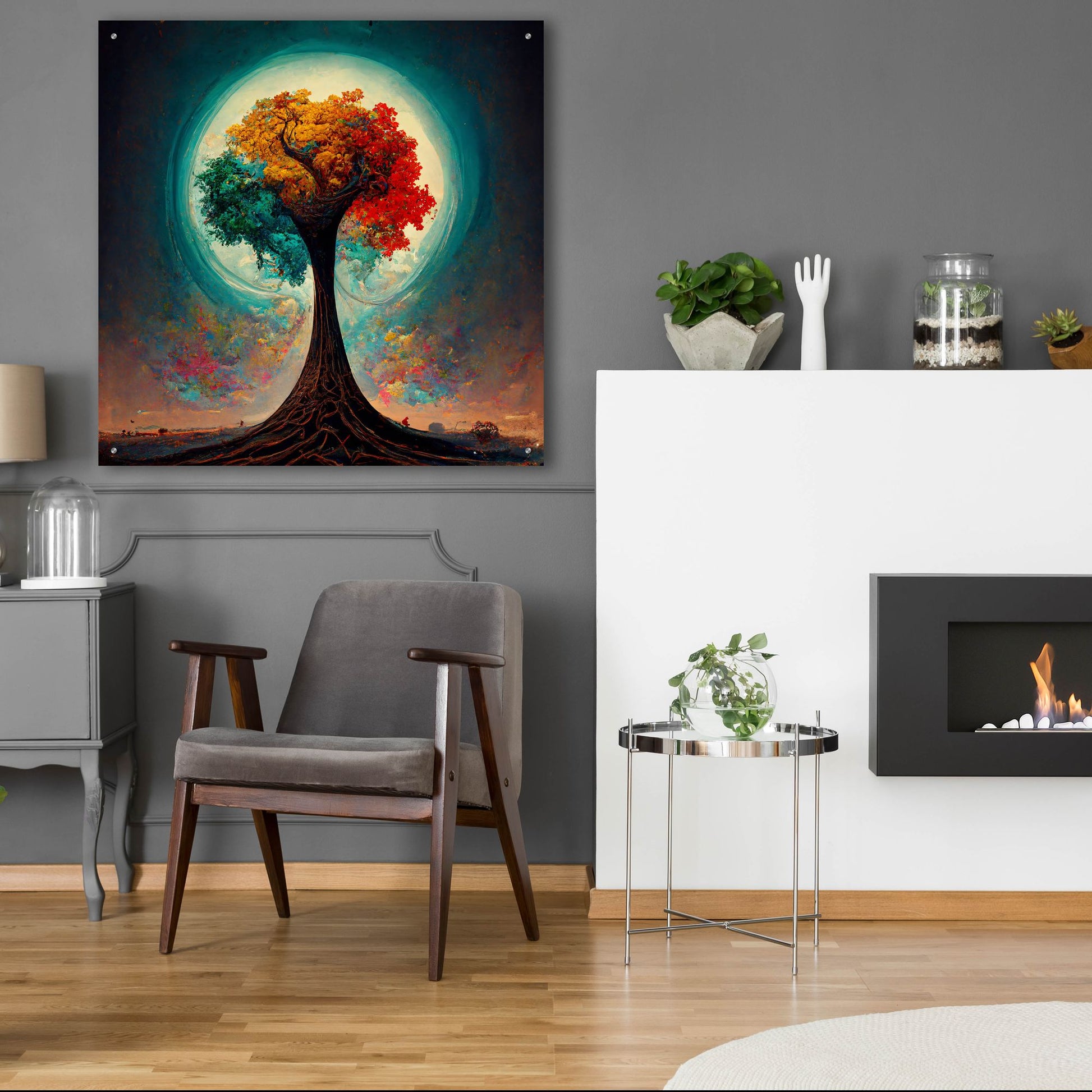 Epic Art 'Tree Of Life 20' by Ray Heere, Acrylic Glass Wall Art,36x36