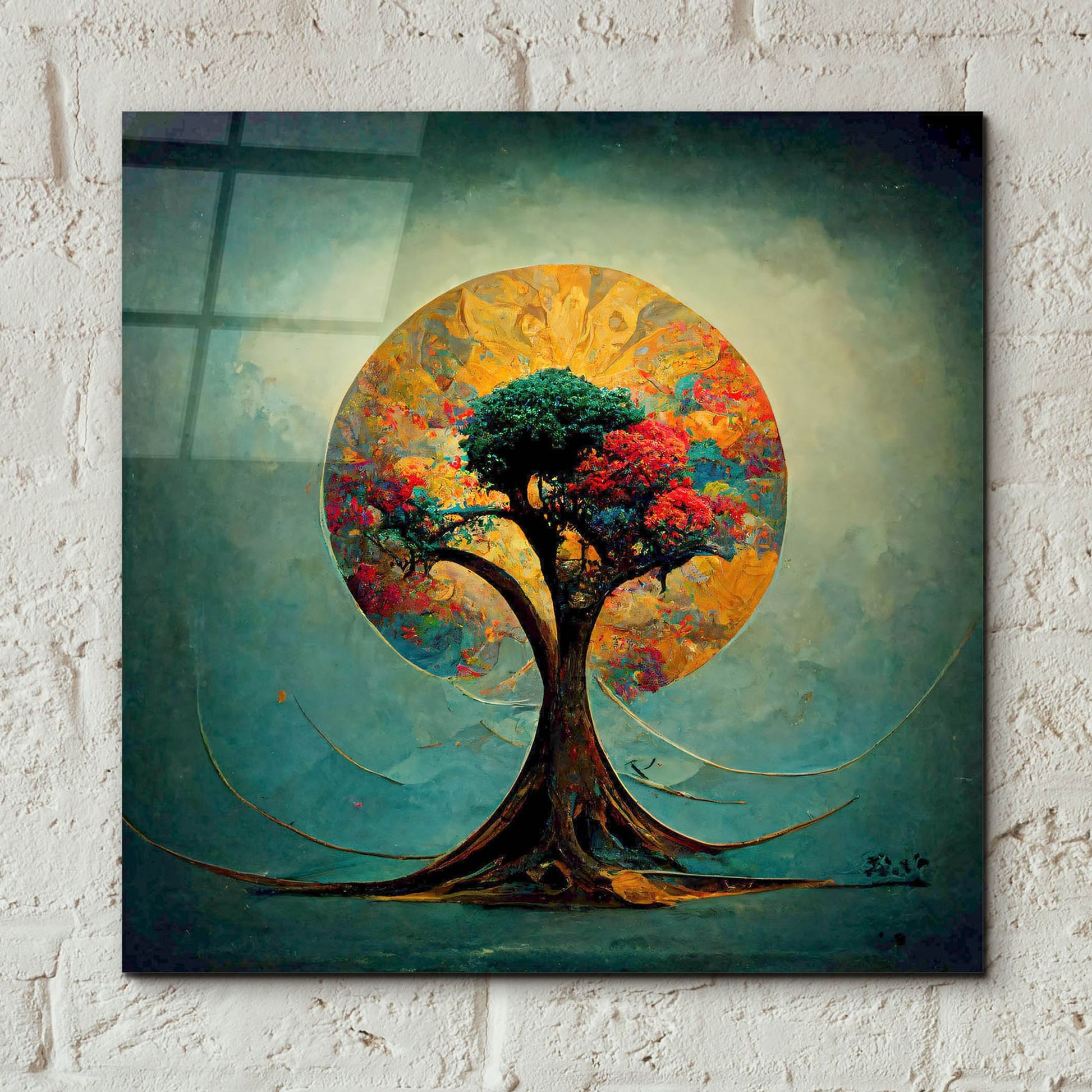 Epic Art 'Tree Of Life 21' by Ray Heere, Acrylic Glass Wall Art,12x12
