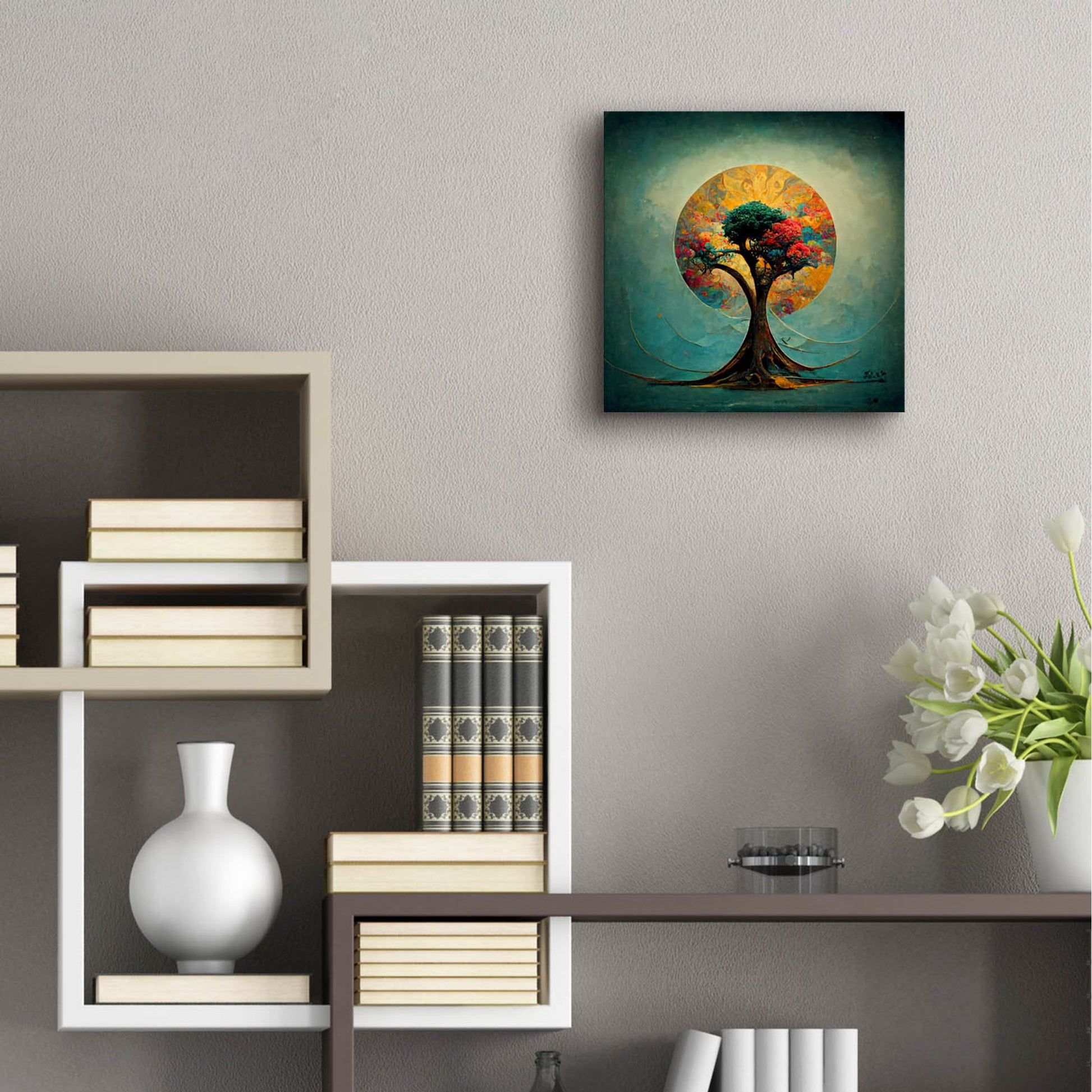 Epic Art 'Tree Of Life 21' by Ray Heere, Acrylic Glass Wall Art,12x12