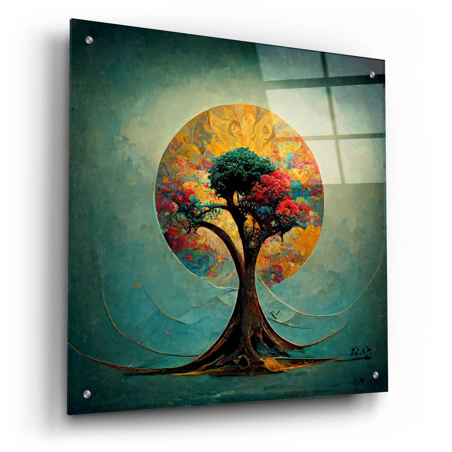 Epic Art 'Tree Of Life 21' by Ray Heere, Acrylic Glass Wall Art,24x24