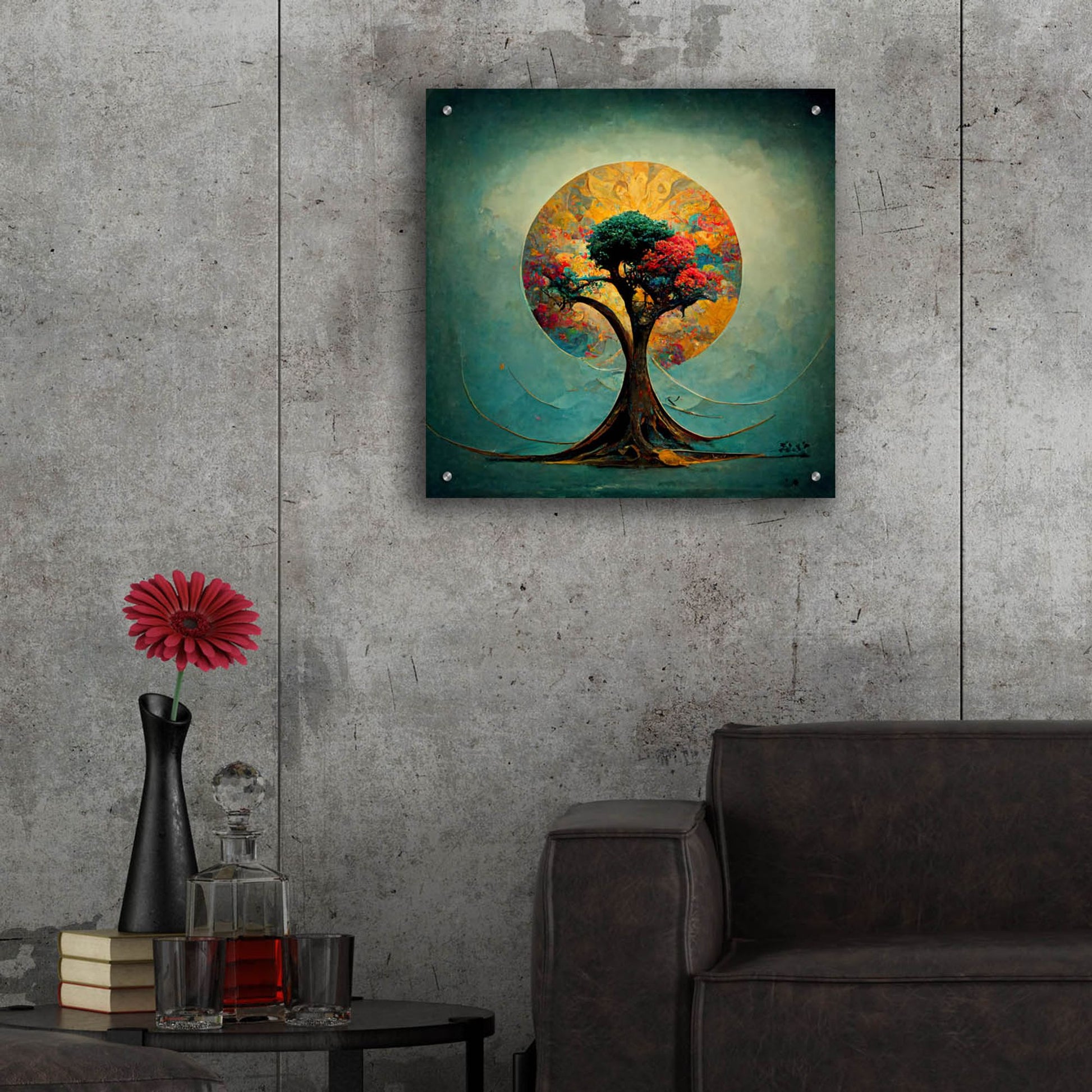 Epic Art 'Tree Of Life 21' by Ray Heere, Acrylic Glass Wall Art,24x24