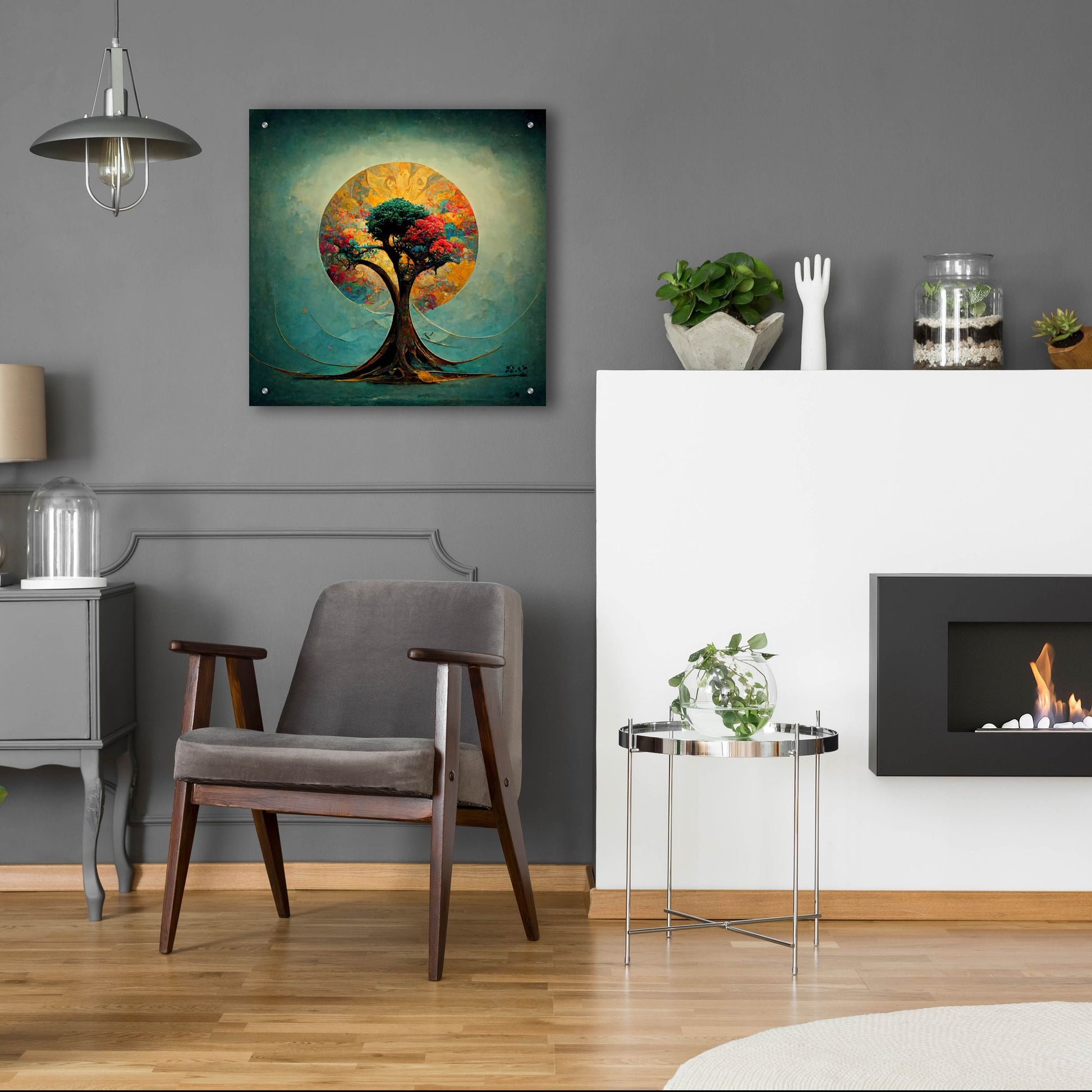 Epic Art 'Tree Of Life 21' by Ray Heere, Acrylic Glass Wall Art,24x24