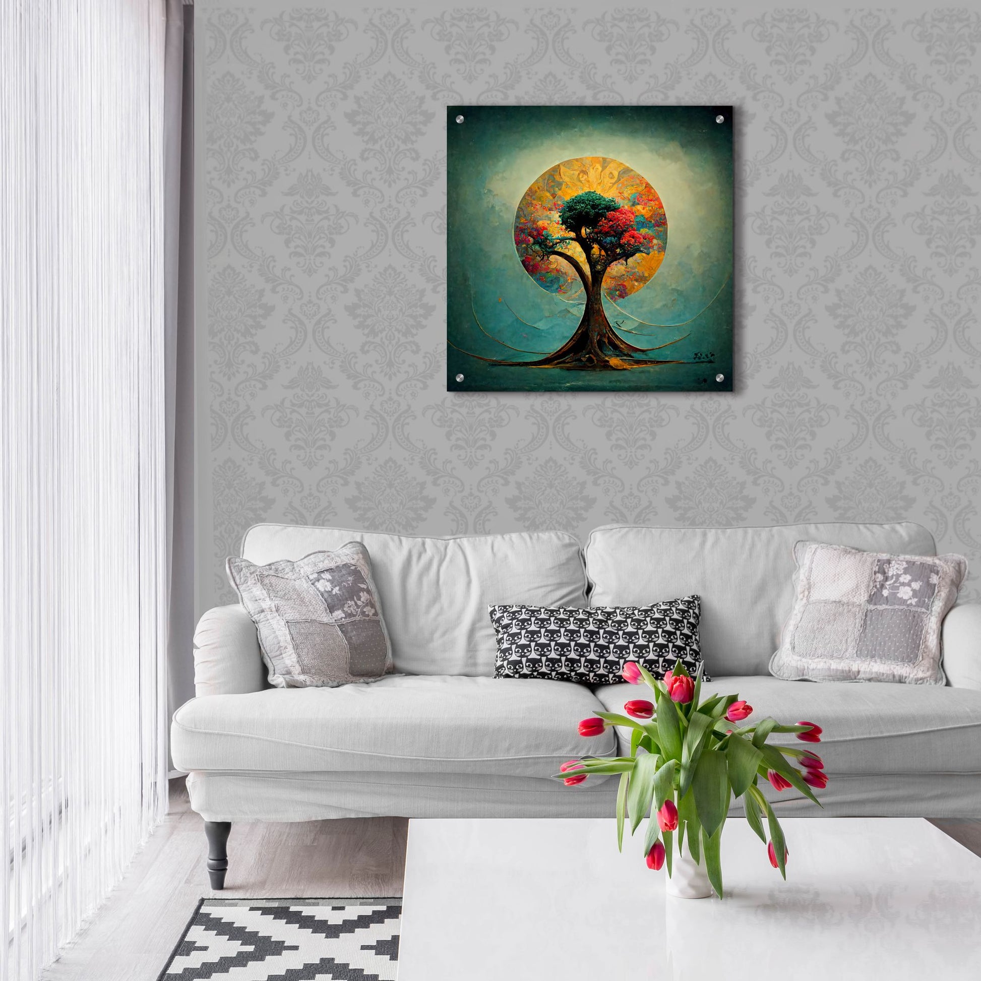 Epic Art 'Tree Of Life 21' by Ray Heere, Acrylic Glass Wall Art,24x24