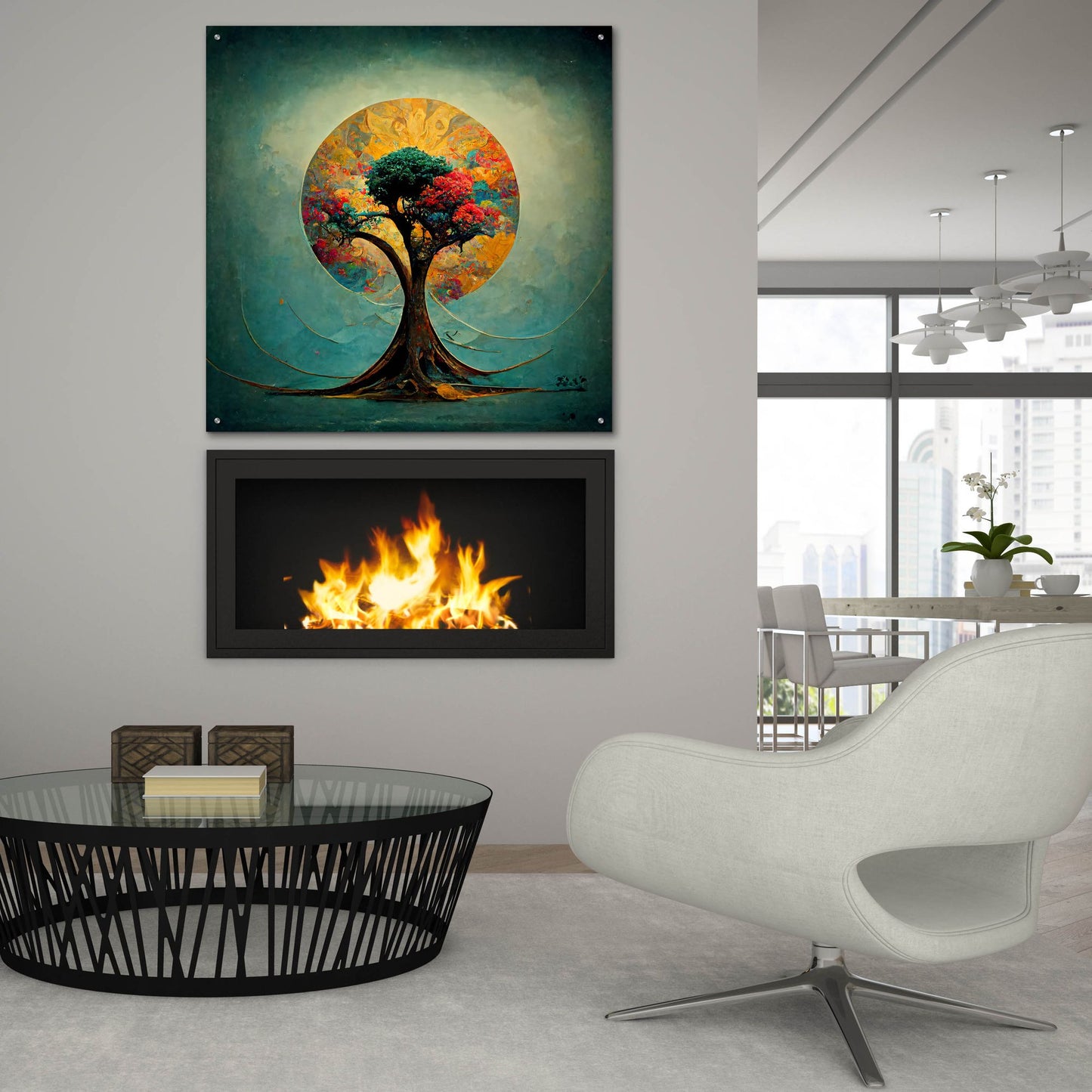 Epic Art 'Tree Of Life 21' by Ray Heere, Acrylic Glass Wall Art,36x36
