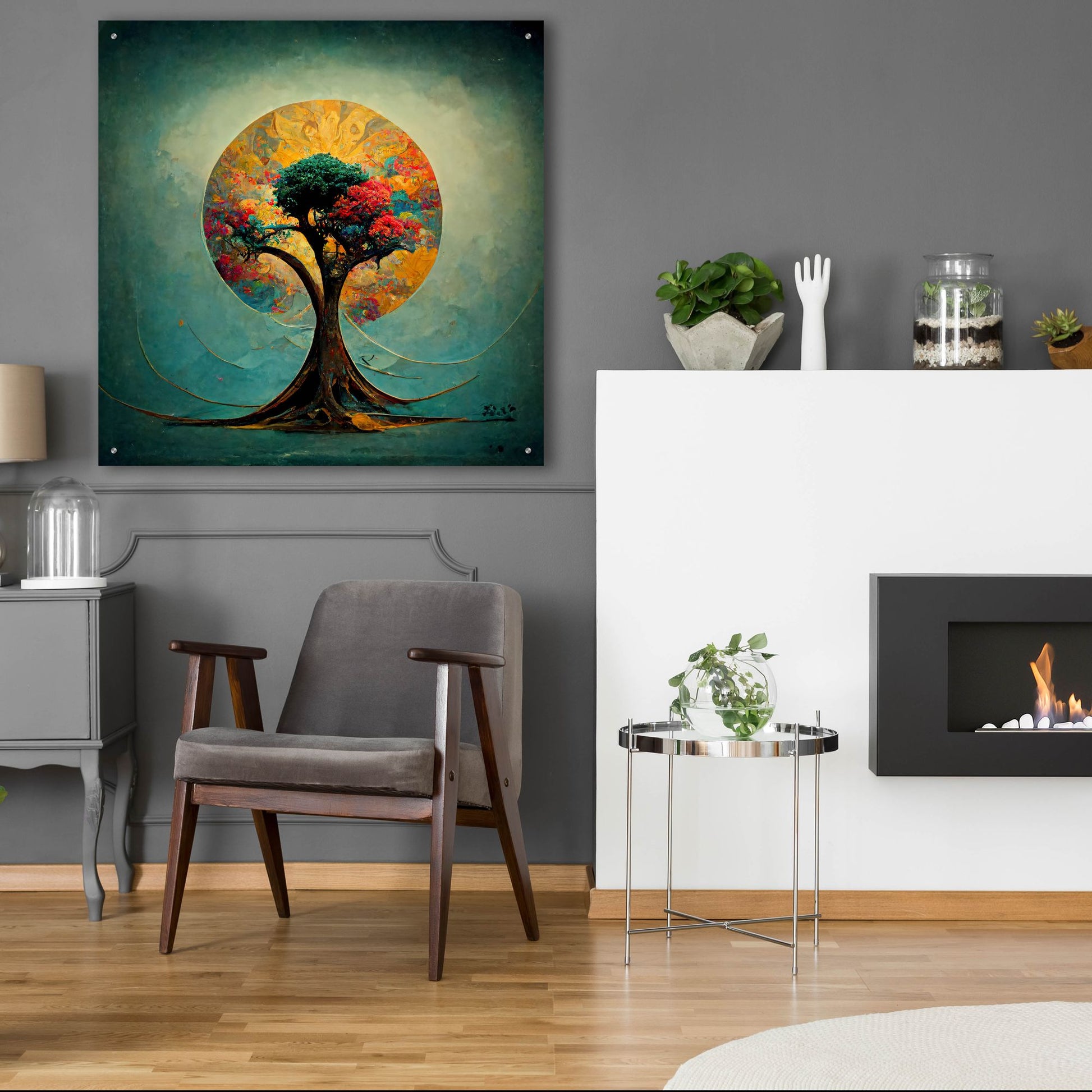 Epic Art 'Tree Of Life 21' by Ray Heere, Acrylic Glass Wall Art,36x36