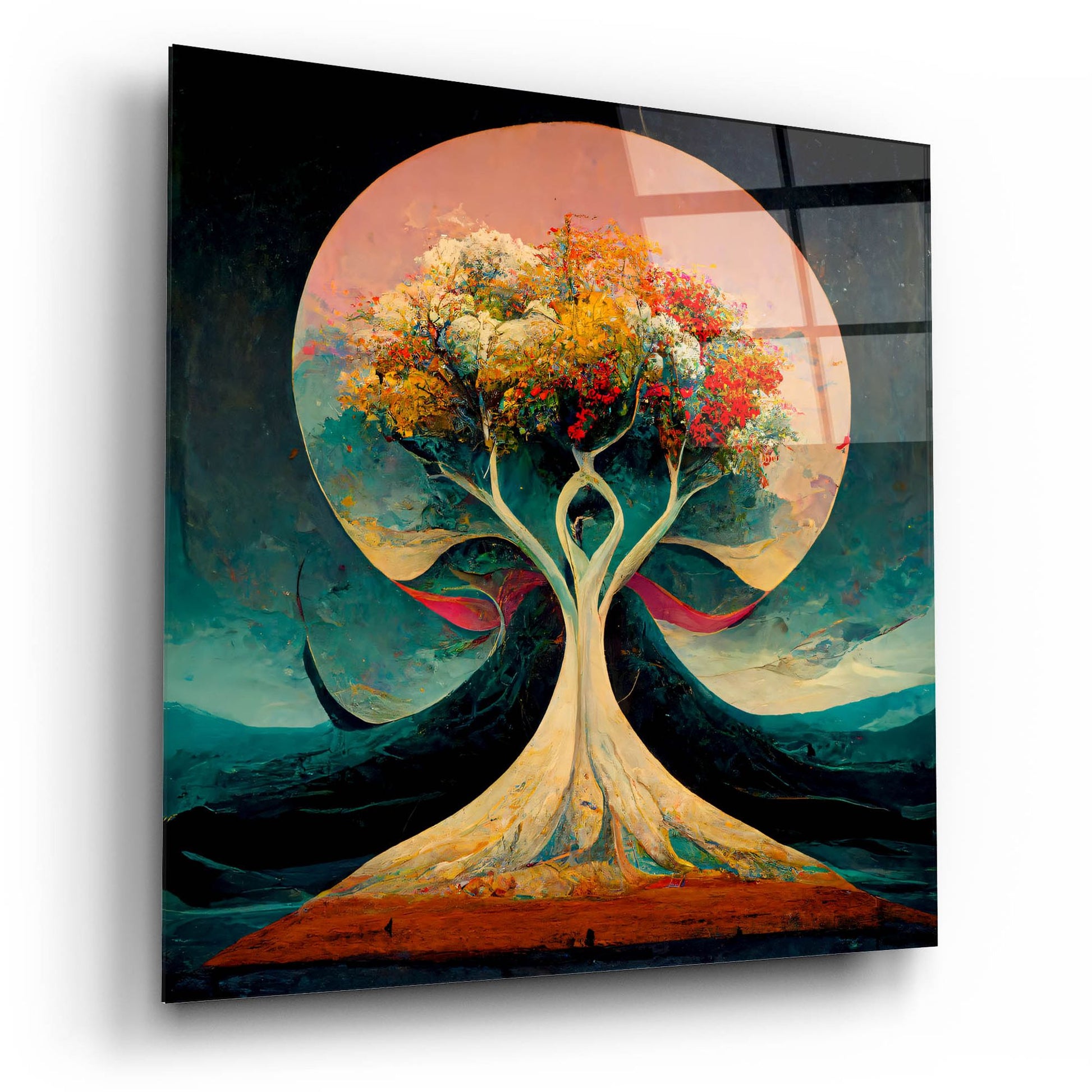 Epic Art 'Tree Of Life 22' by Ray Heere, Acrylic Glass Wall Art,12x12