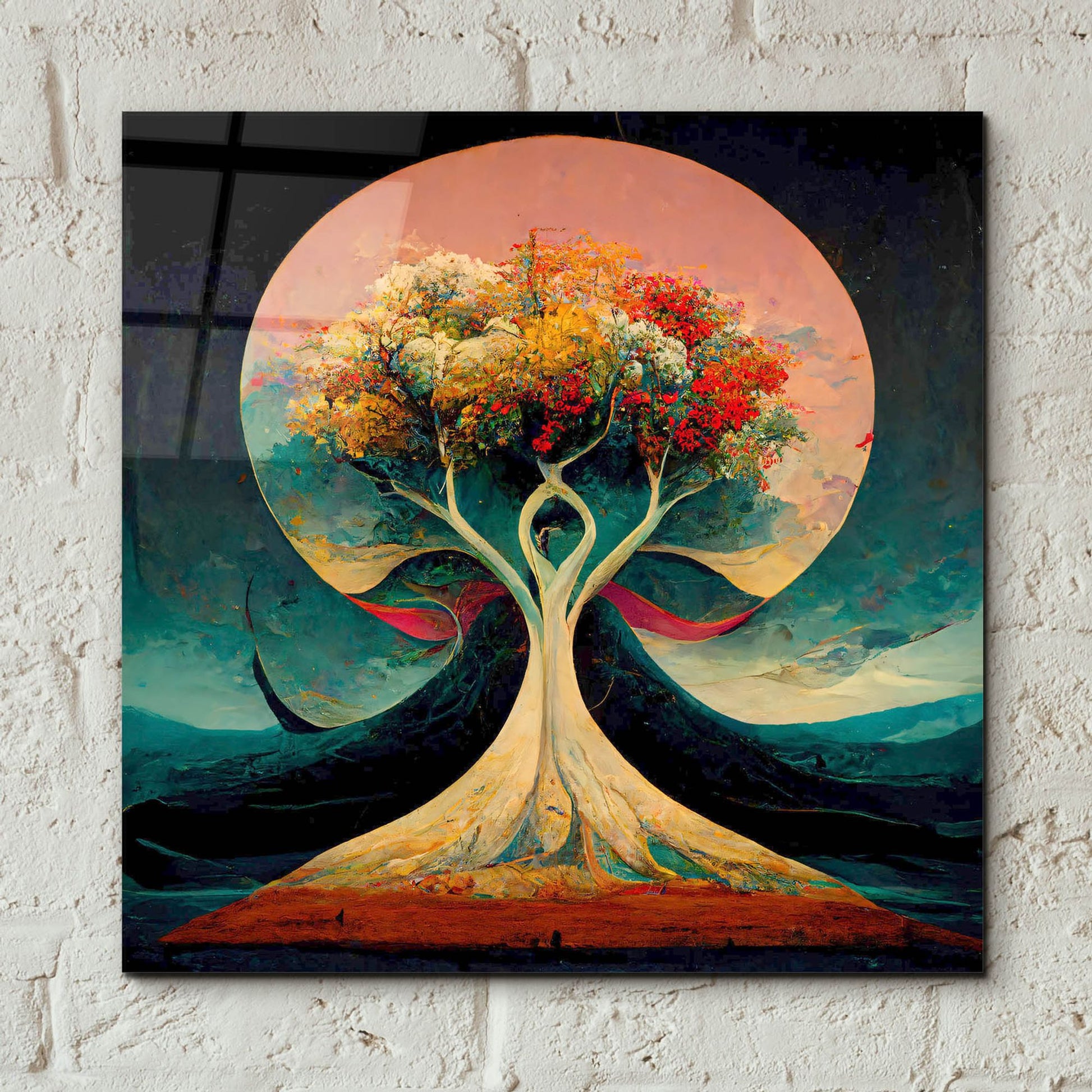 Epic Art 'Tree Of Life 22' by Ray Heere, Acrylic Glass Wall Art,12x12