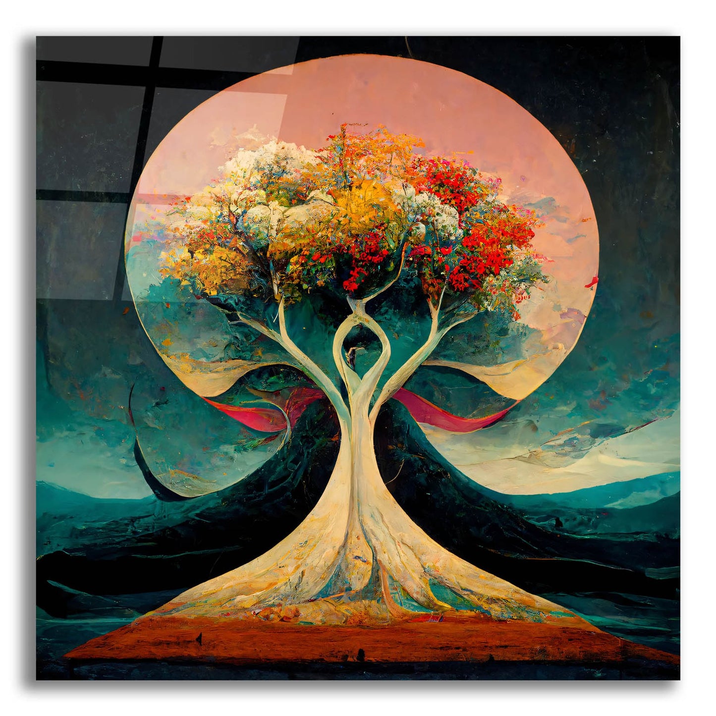 Epic Art 'Tree Of Life 22' by Ray Heere, Acrylic Glass Wall Art,12x12