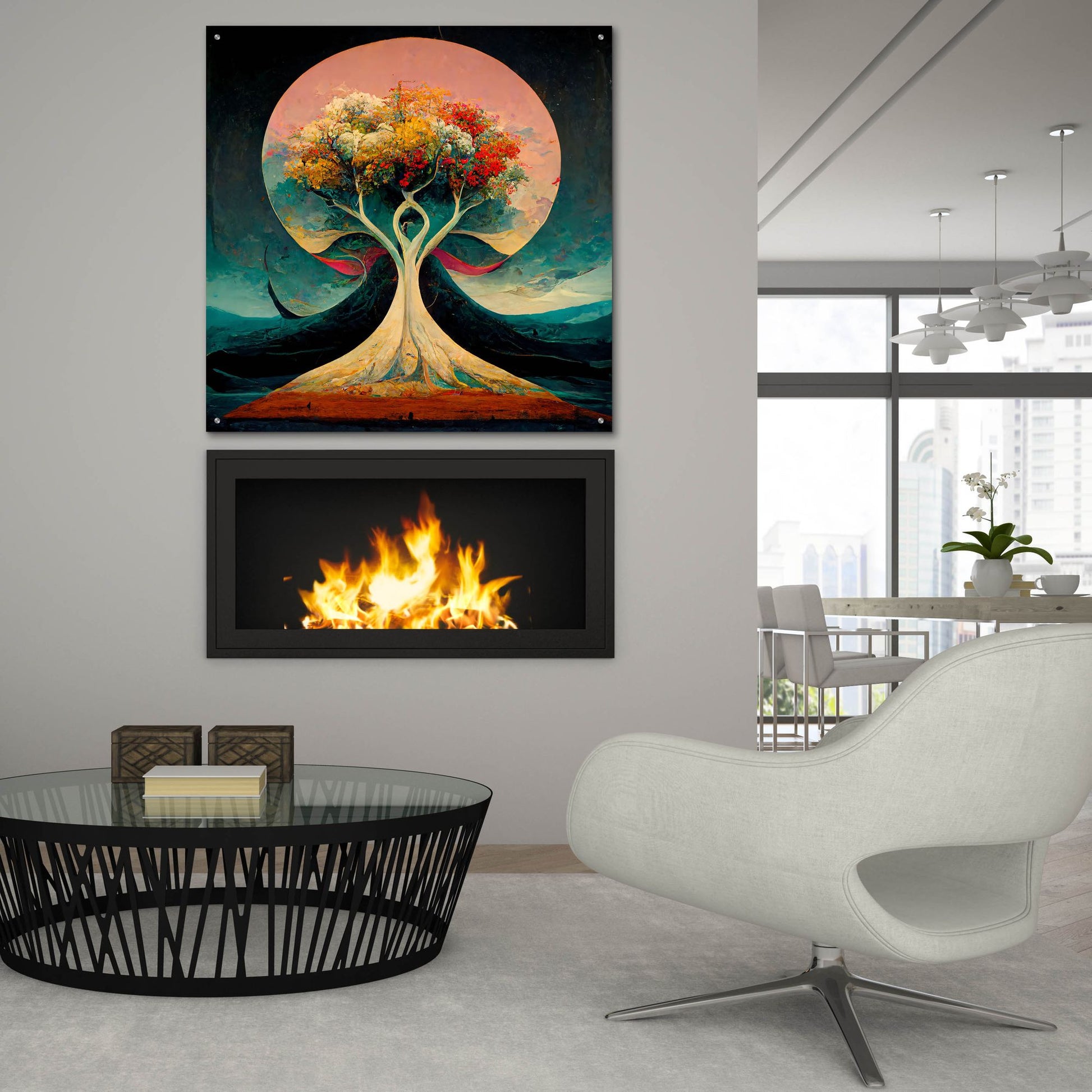 Epic Art 'Tree Of Life 22' by Ray Heere, Acrylic Glass Wall Art,36x36