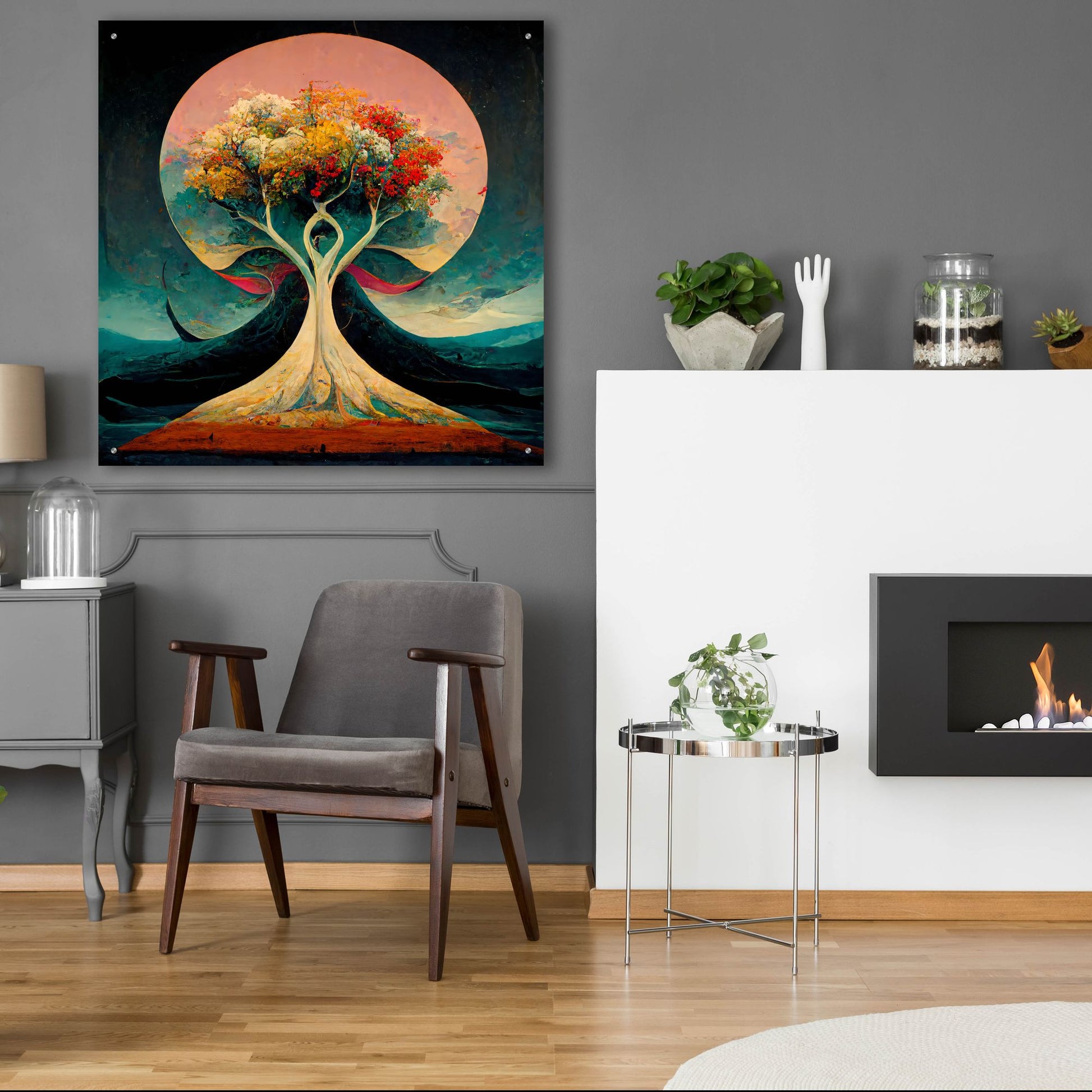 Epic Art 'Tree Of Life 22' by Ray Heere, Acrylic Glass Wall Art,36x36