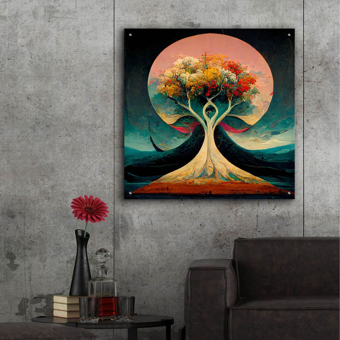 Epic Art 'Tree Of Life 22' by Ray Heere, Acrylic Glass Wall Art,36x36