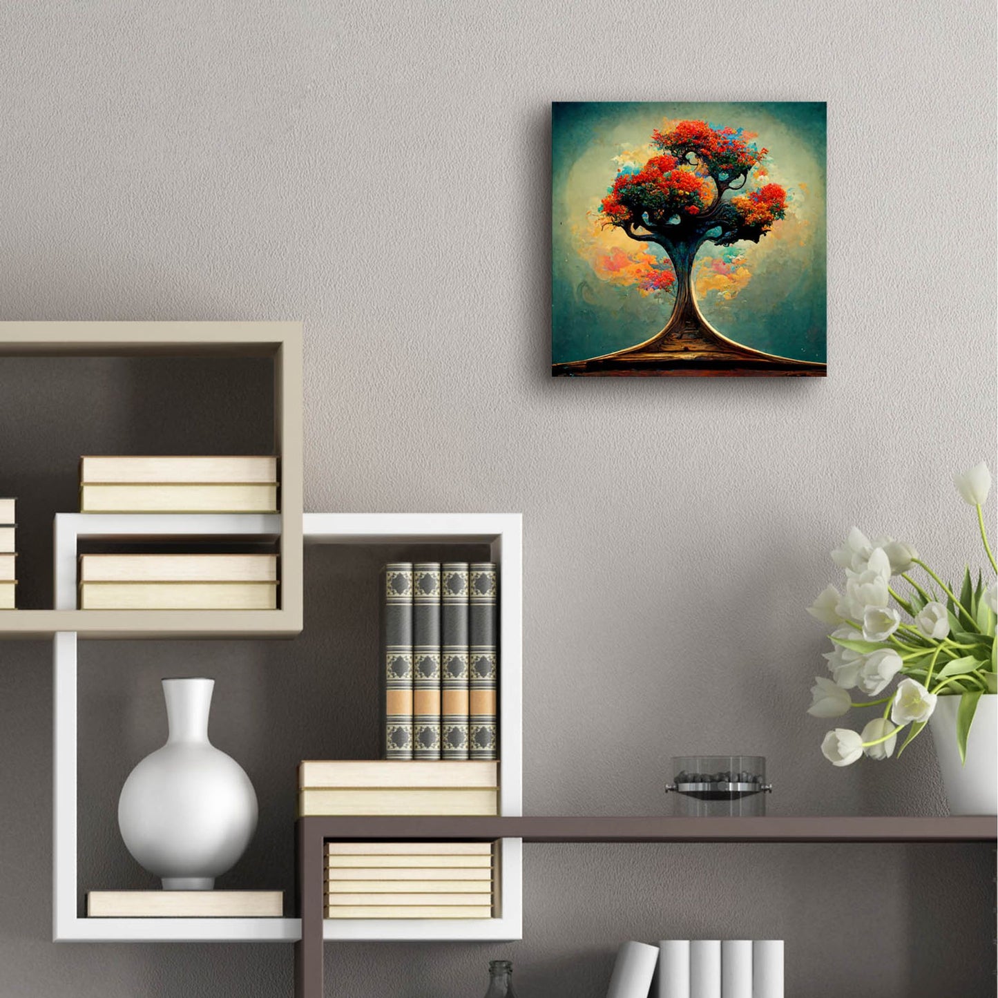 Epic Art 'Tree Of Life 23' by Ray Heere, Acrylic Glass Wall Art,12x12