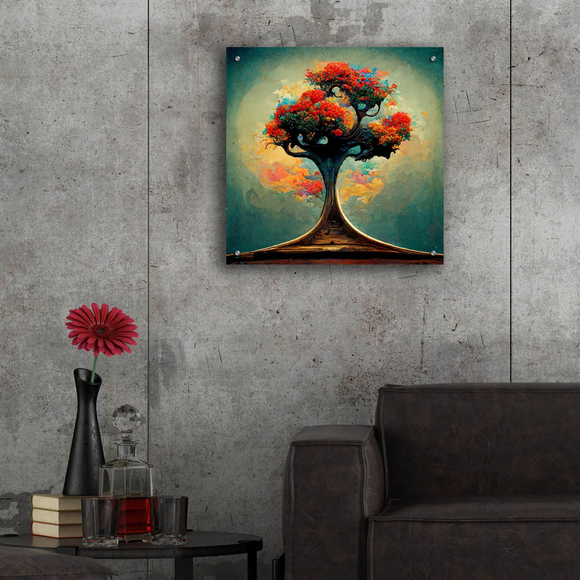 Epic Art 'Tree Of Life 23' by Ray Heere, Acrylic Glass Wall Art,24x24