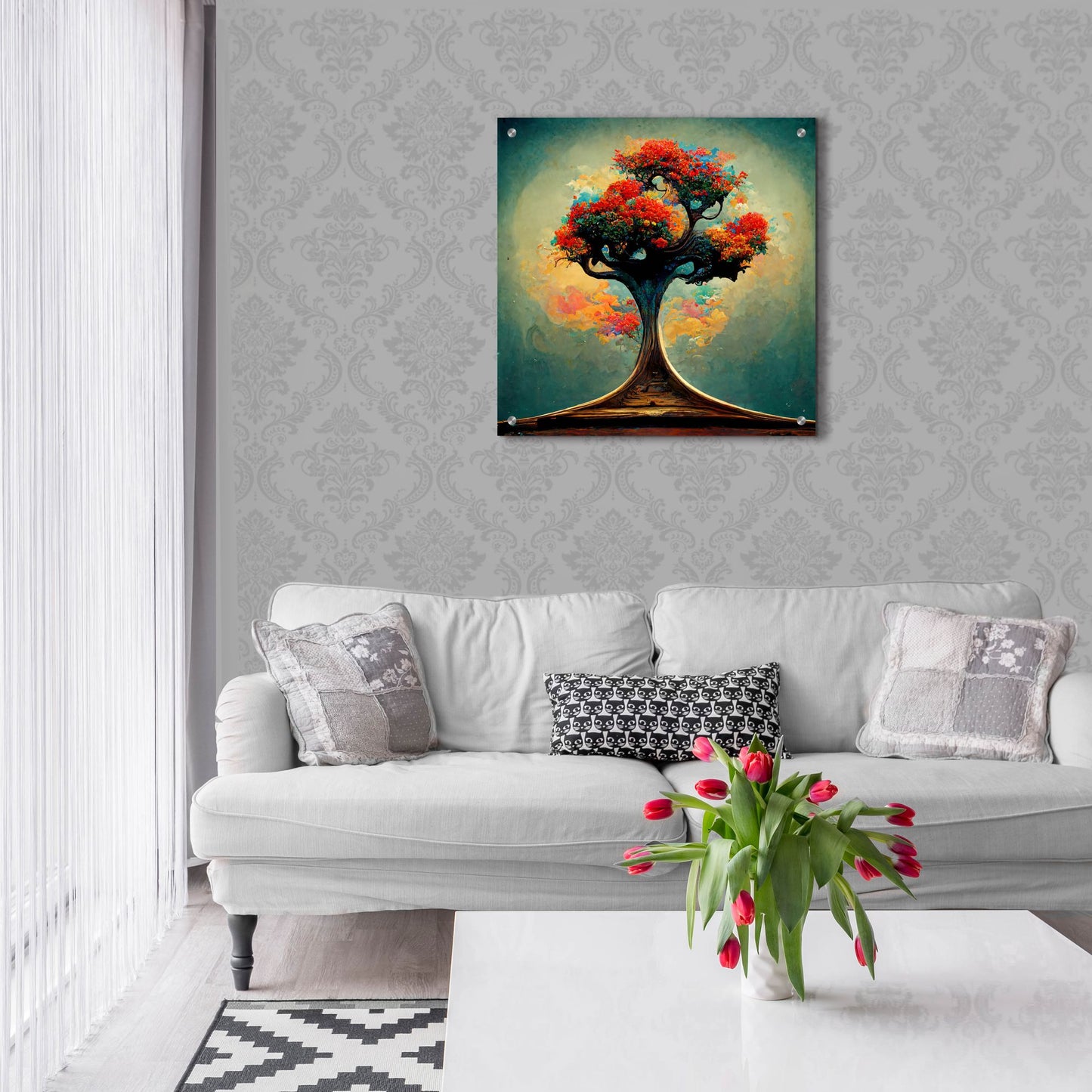 Epic Art 'Tree Of Life 23' by Ray Heere, Acrylic Glass Wall Art,24x24