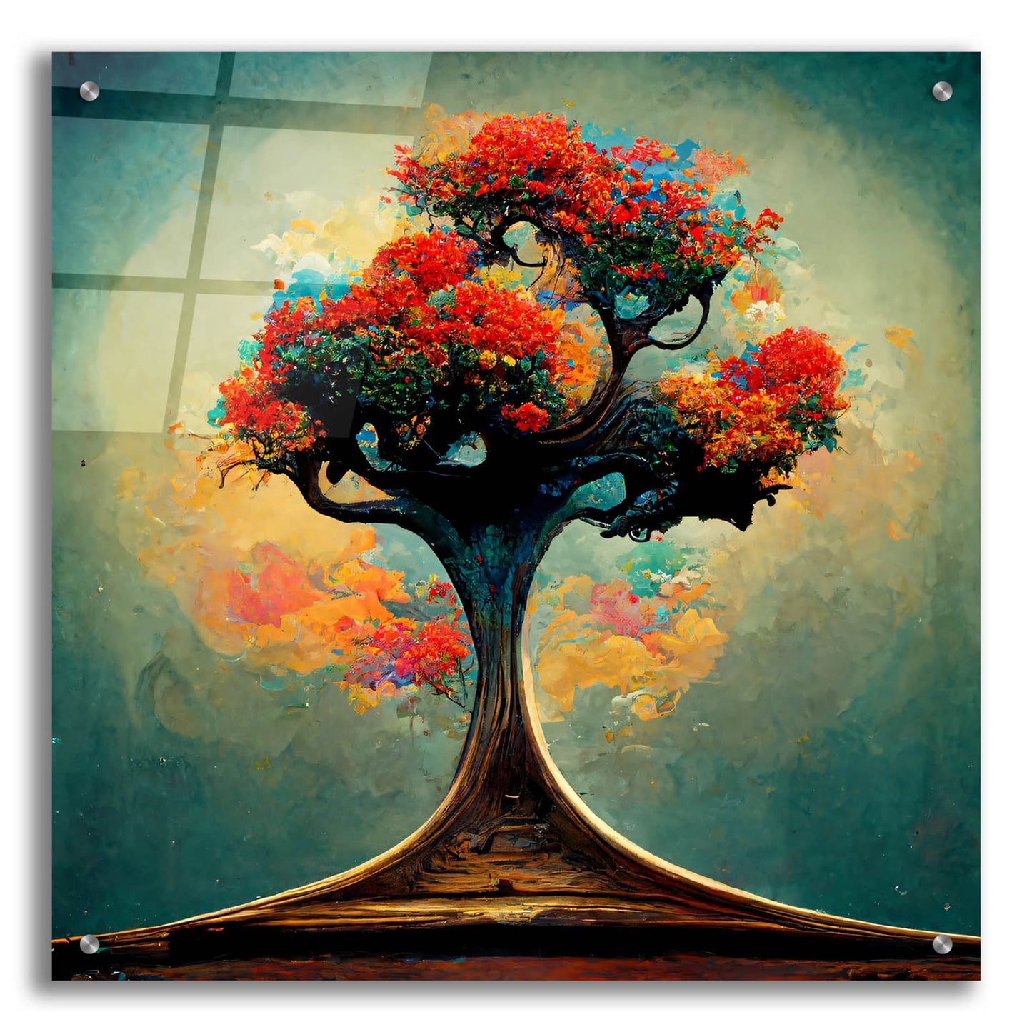 Epic Art 'Tree Of Life 23' by Ray Heere, Acrylic Glass Wall Art,24x24