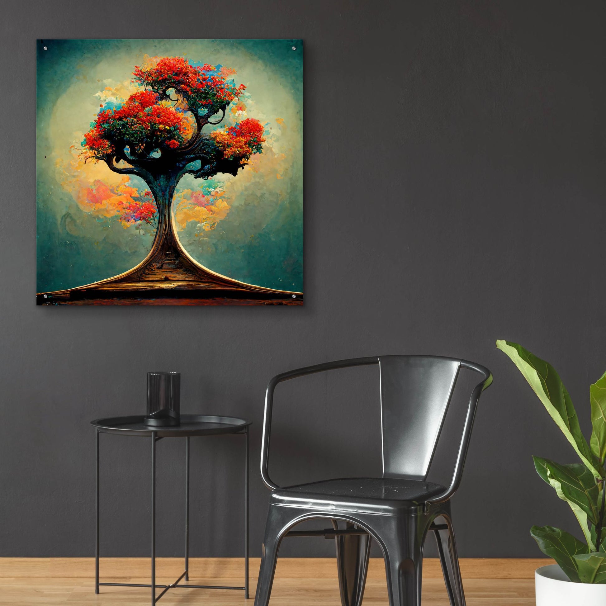 Epic Art 'Tree Of Life 23' by Ray Heere, Acrylic Glass Wall Art,36x36