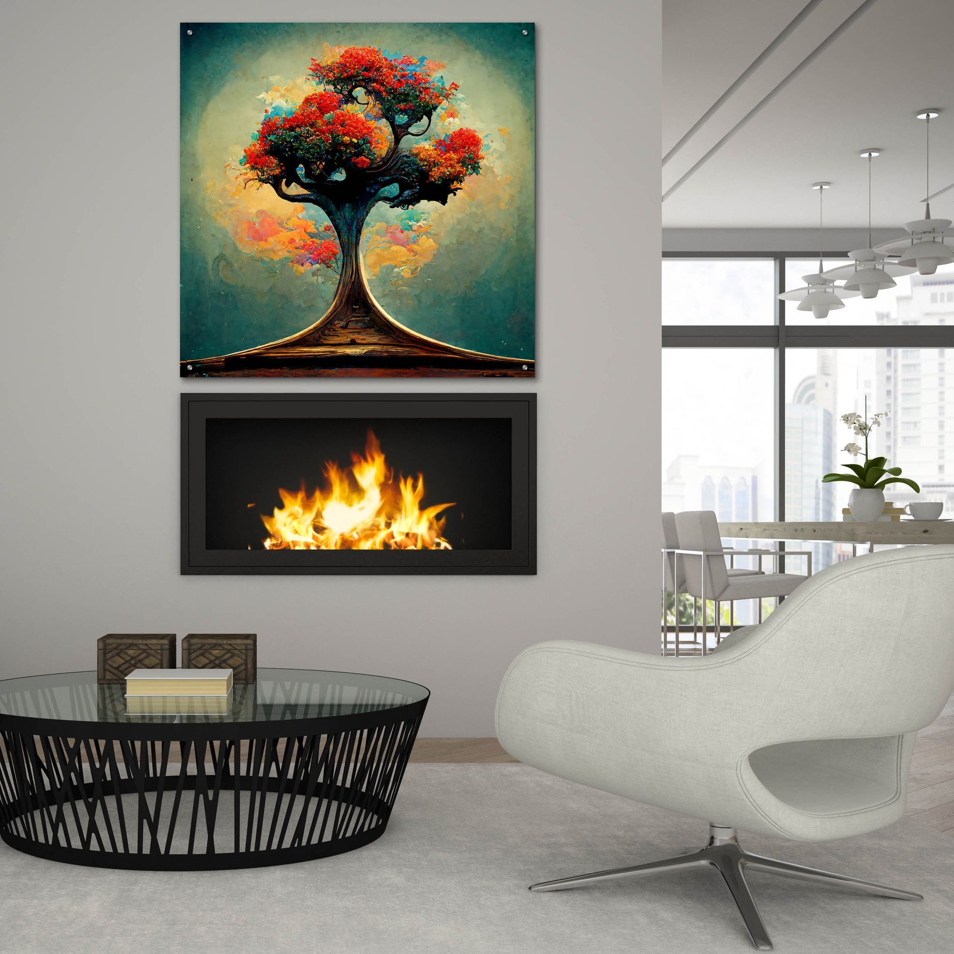 Epic Art 'Tree Of Life 23' by Ray Heere, Acrylic Glass Wall Art,36x36