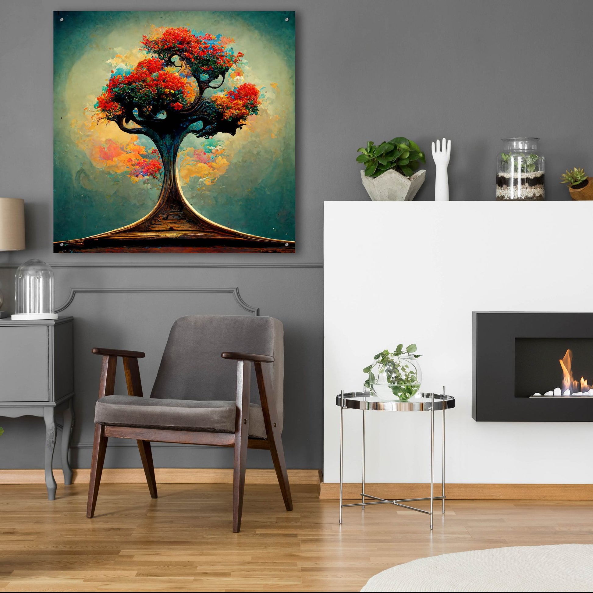 Epic Art 'Tree Of Life 23' by Ray Heere, Acrylic Glass Wall Art,36x36