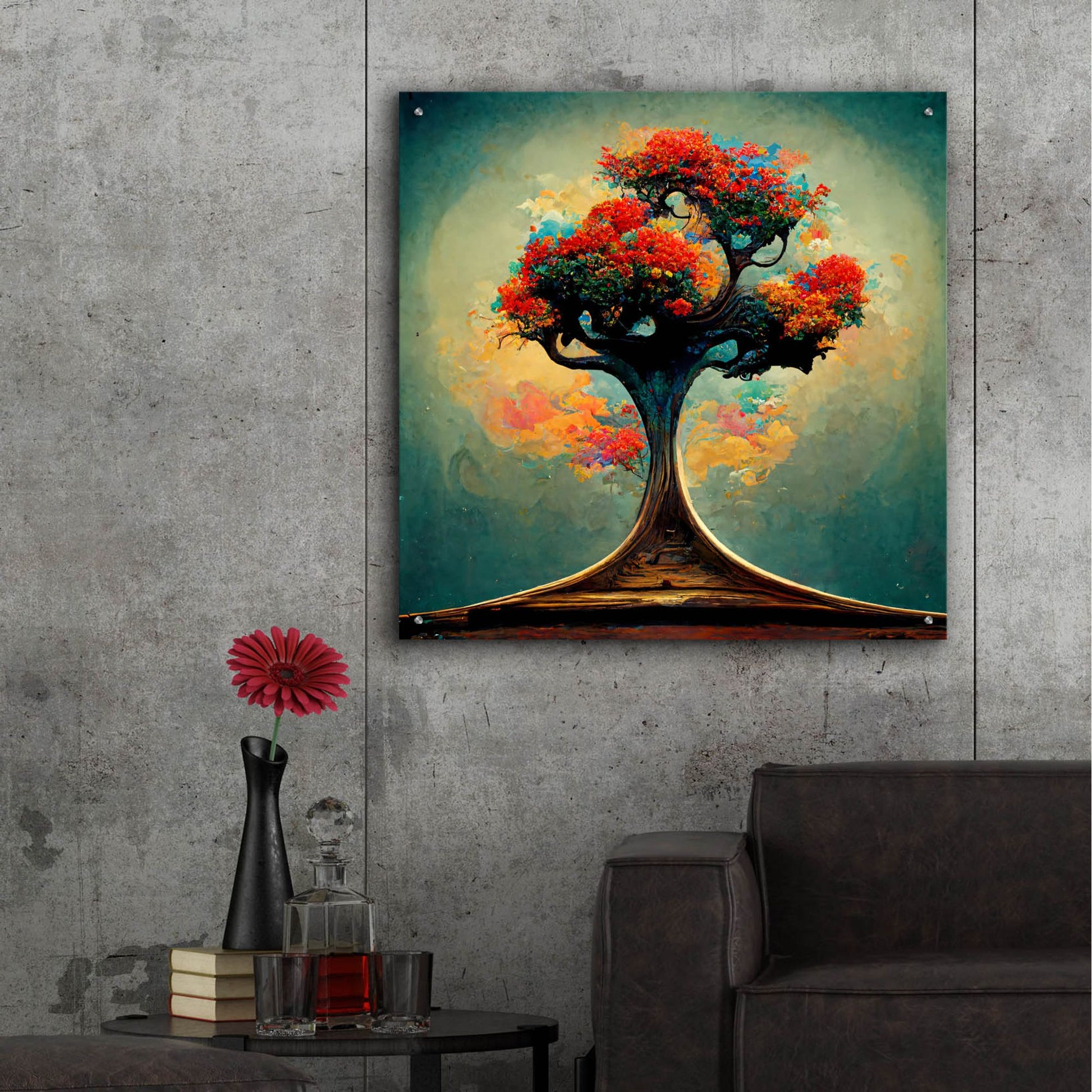 Epic Art 'Tree Of Life 23' by Ray Heere, Acrylic Glass Wall Art,36x36