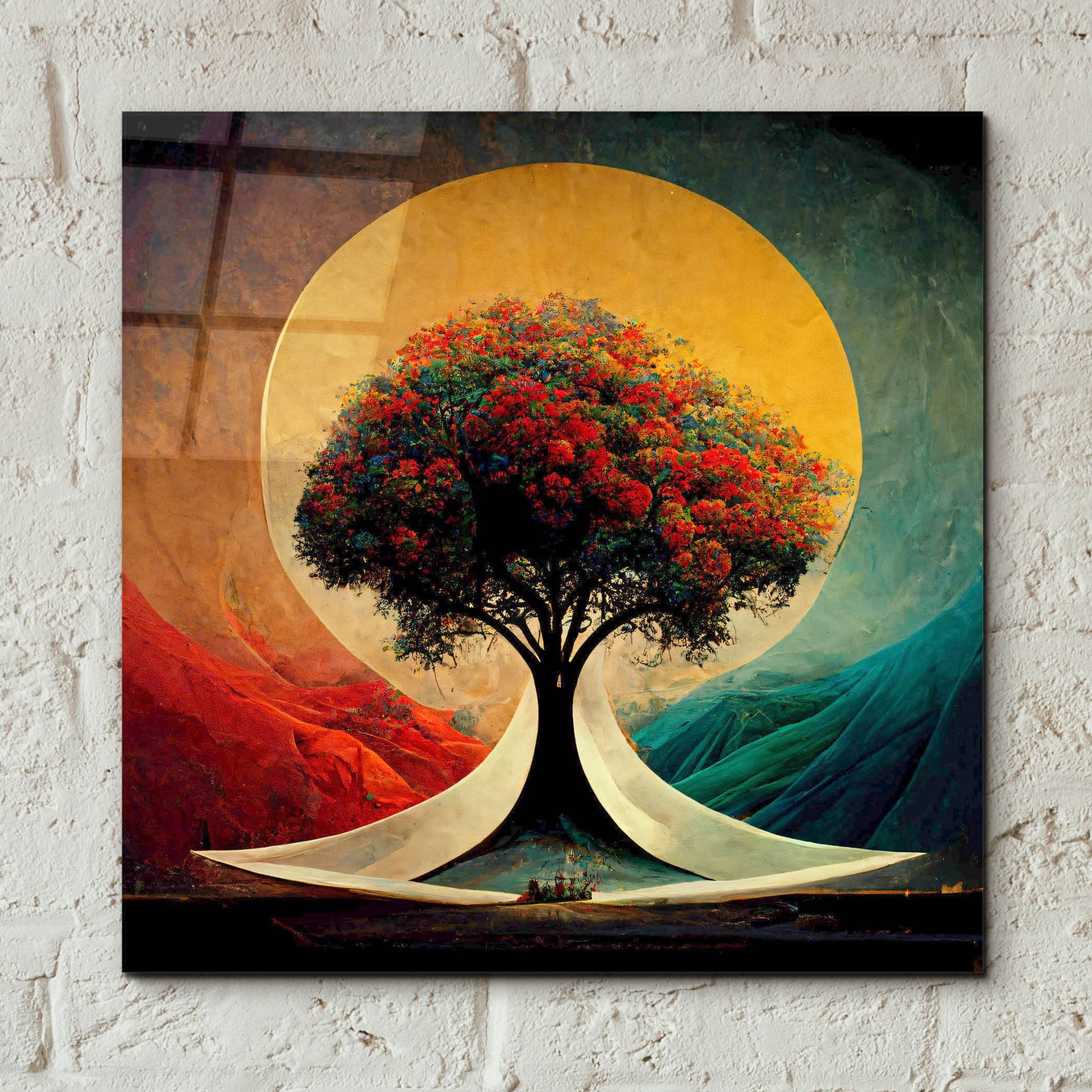 Epic Art 'Tree Of Life 24' by Ray Heere, Acrylic Glass Wall Art,12x12