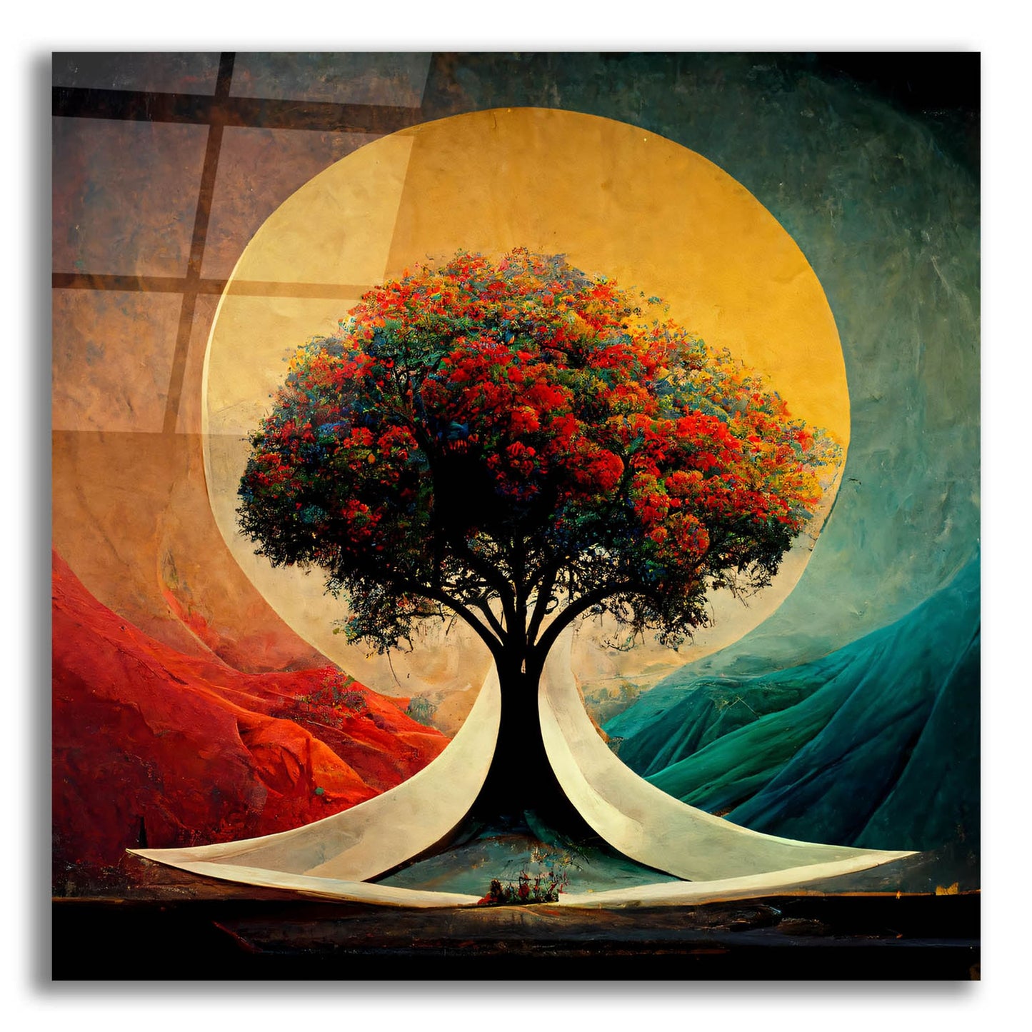 Epic Art 'Tree Of Life 24' by Ray Heere, Acrylic Glass Wall Art,12x12