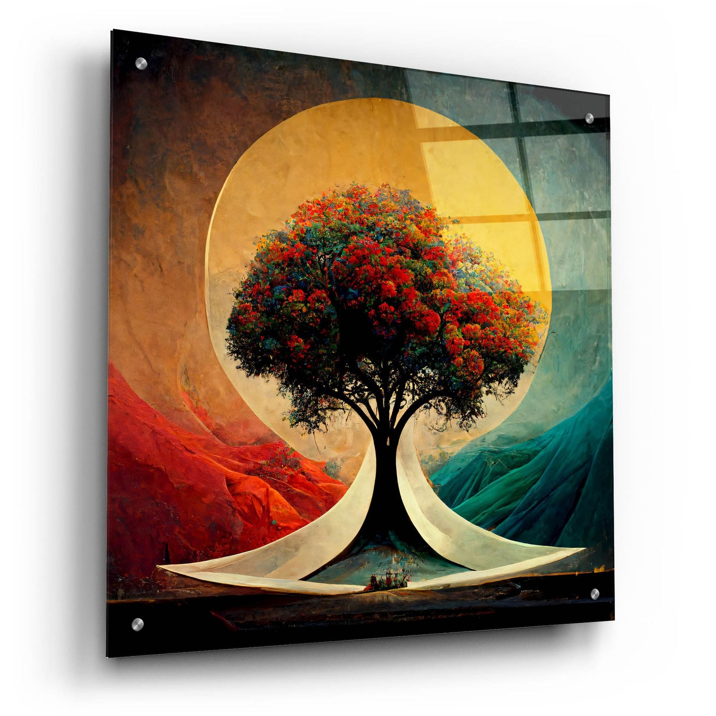 Epic Art 'Tree Of Life 24' by Ray Heere, Acrylic Glass Wall Art,24x24