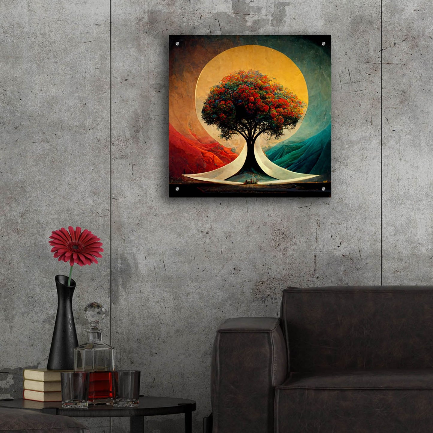 Epic Art 'Tree Of Life 24' by Ray Heere, Acrylic Glass Wall Art,24x24