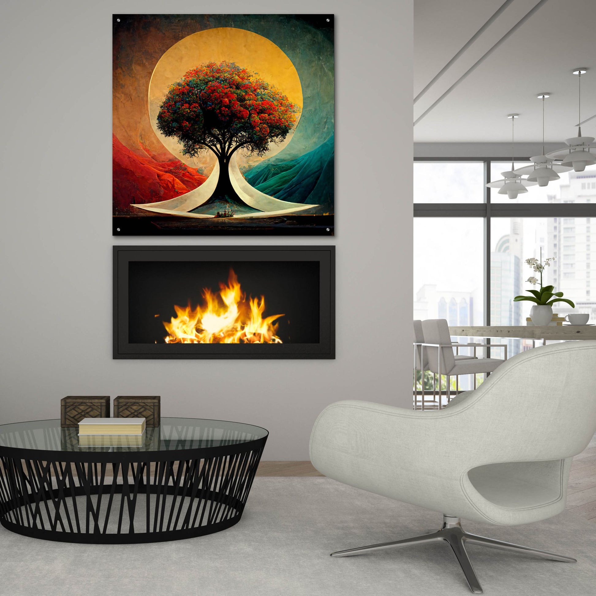 Epic Art 'Tree Of Life 24' by Ray Heere, Acrylic Glass Wall Art,36x36