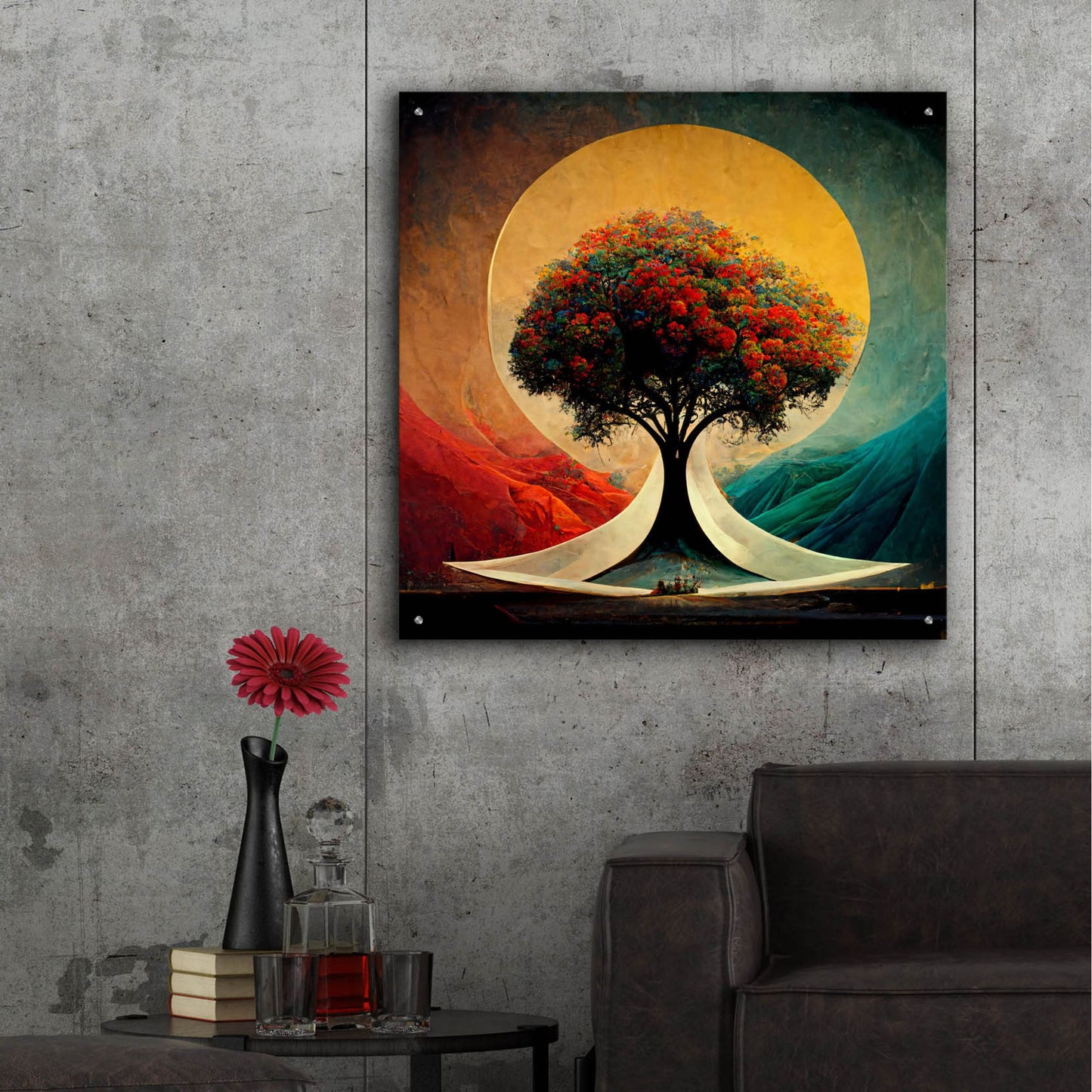 Epic Art 'Tree Of Life 24' by Ray Heere, Acrylic Glass Wall Art,36x36