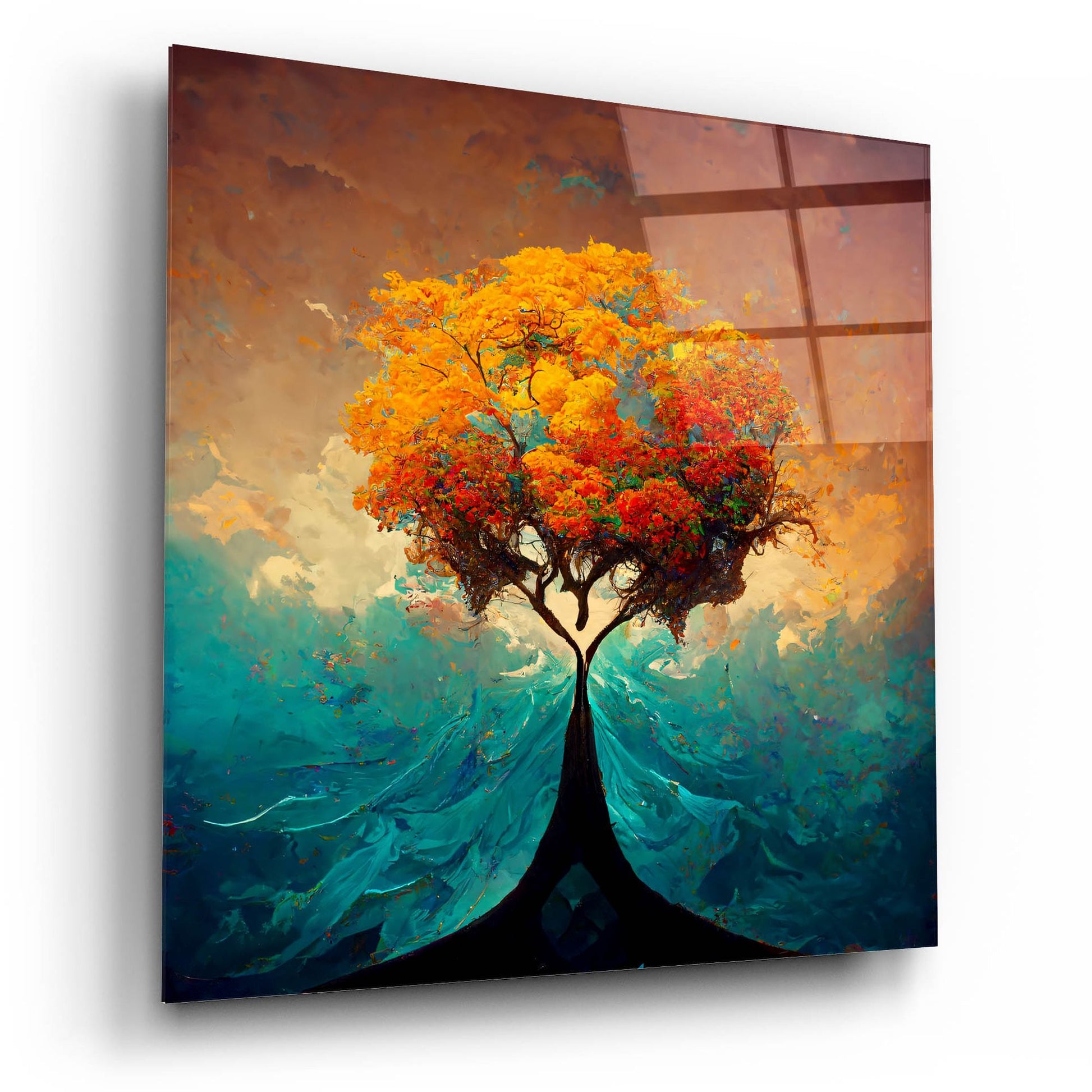 Epic Art 'Tree Of Life 25' by Ray Heere, Acrylic Glass Wall Art,12x12