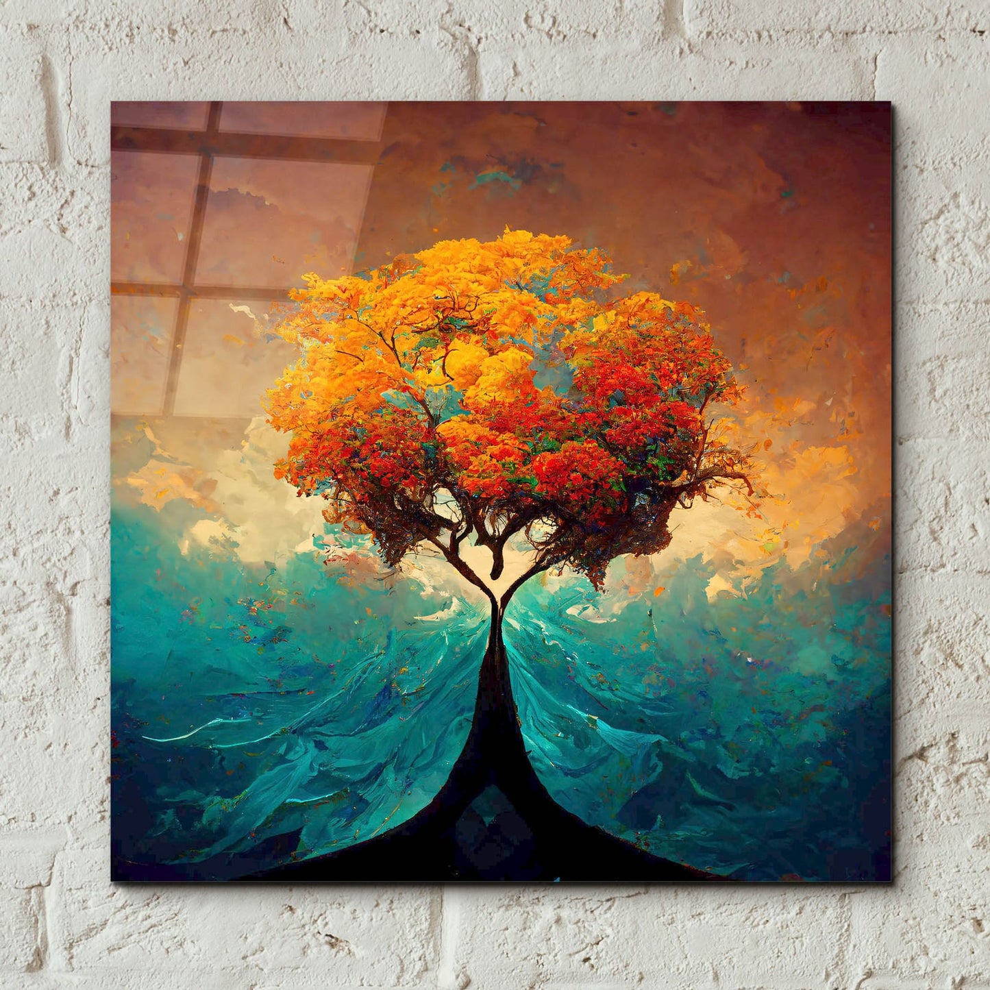 Epic Art 'Tree Of Life 25' by Ray Heere, Acrylic Glass Wall Art,12x12