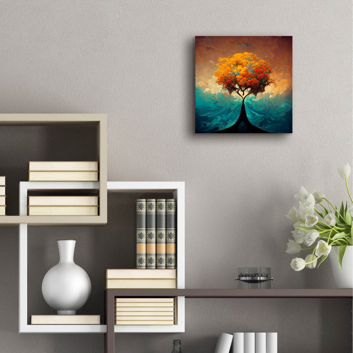 Epic Art 'Tree Of Life 25' by Ray Heere, Acrylic Glass Wall Art,12x12