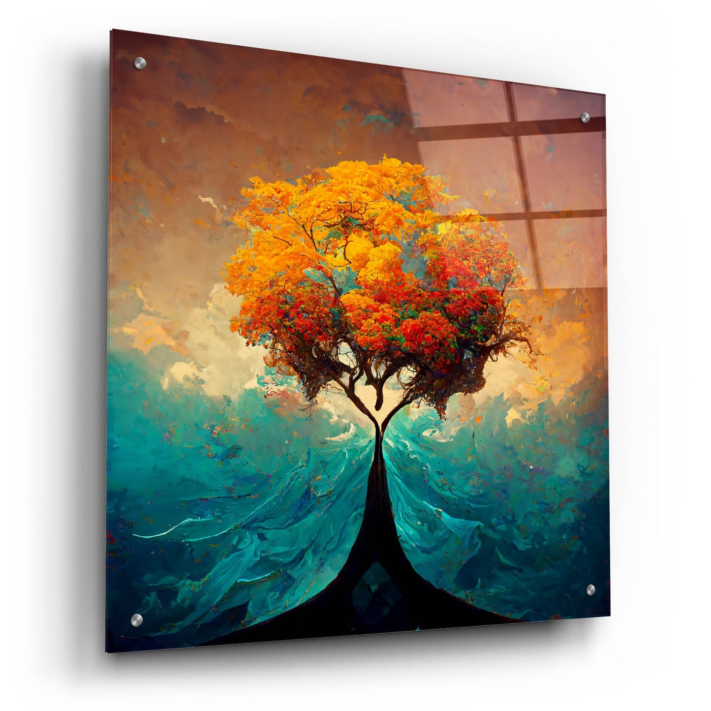 Epic Art 'Tree Of Life 25' by Ray Heere, Acrylic Glass Wall Art,24x24