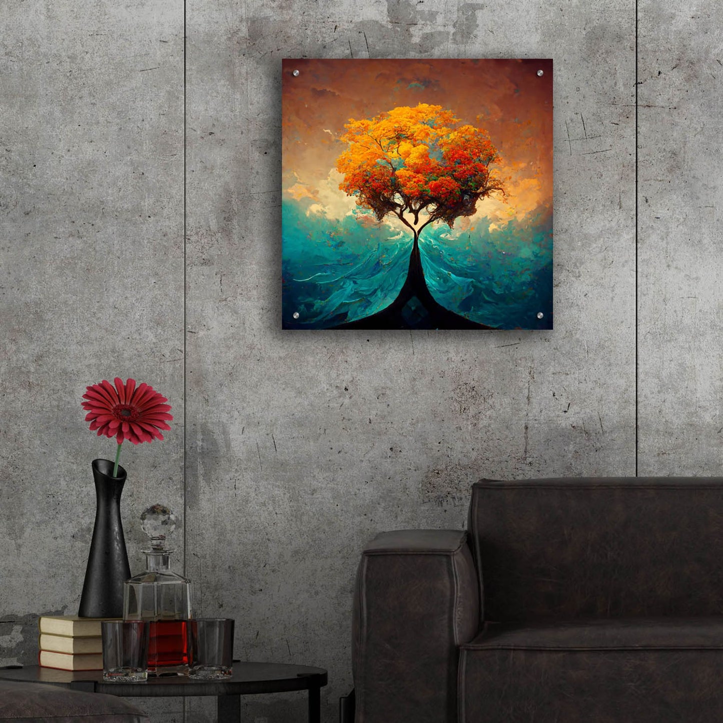 Epic Art 'Tree Of Life 25' by Ray Heere, Acrylic Glass Wall Art,24x24
