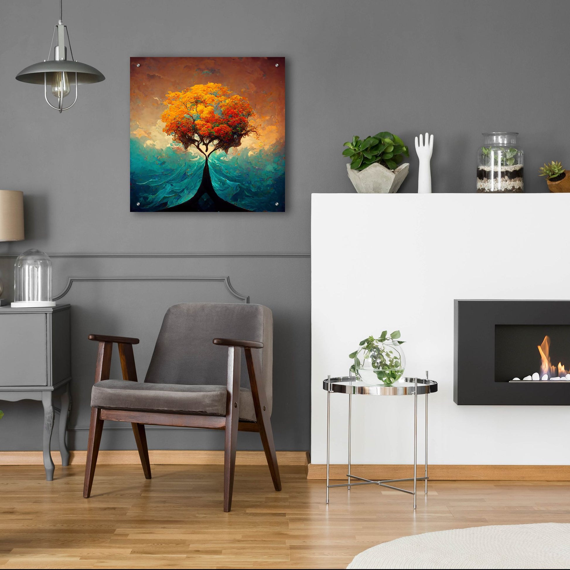 Epic Art 'Tree Of Life 25' by Ray Heere, Acrylic Glass Wall Art,24x24