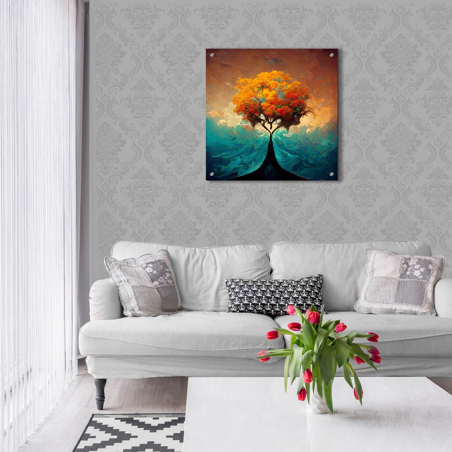 Epic Art 'Tree Of Life 25' by Ray Heere, Acrylic Glass Wall Art,24x24