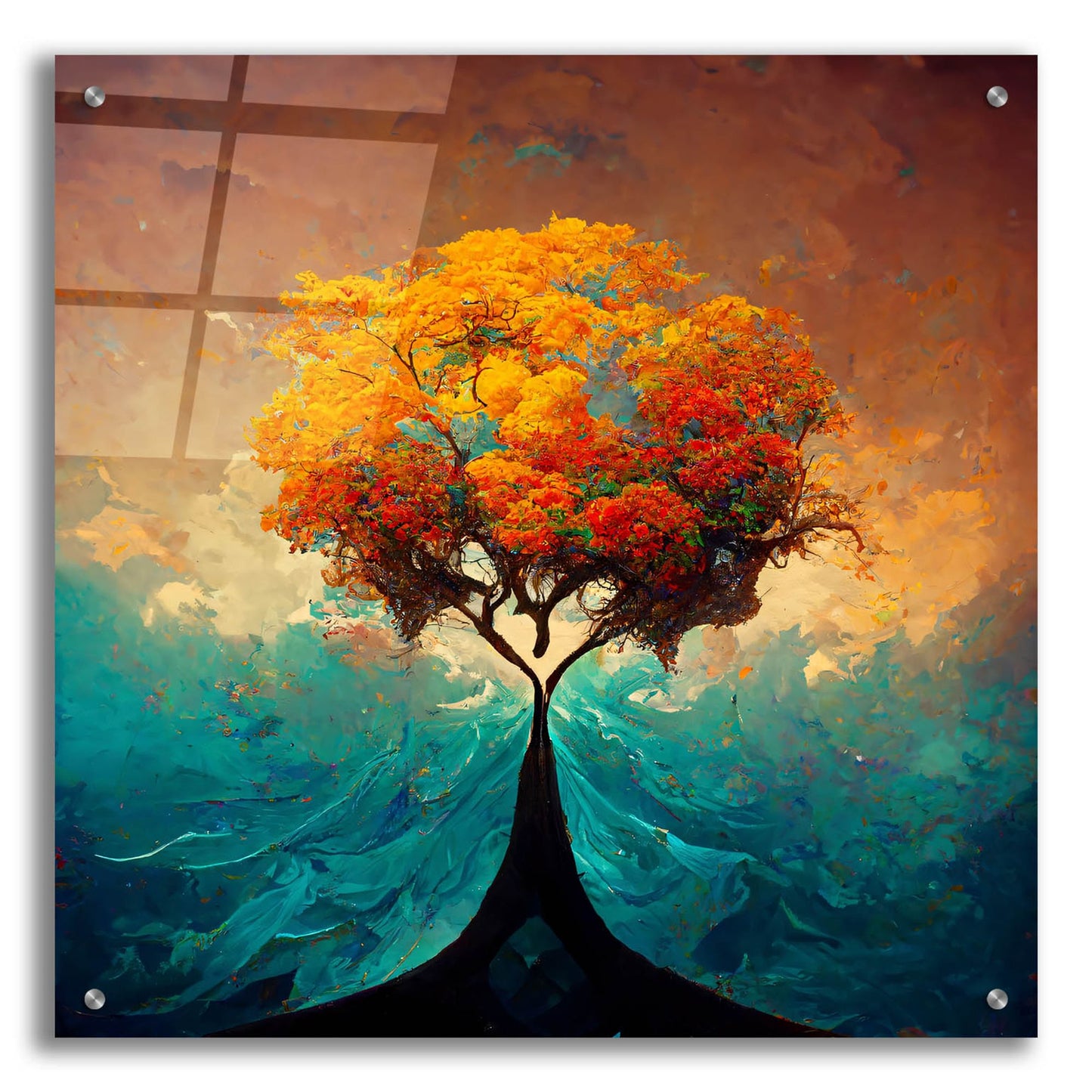 Epic Art 'Tree Of Life 25' by Ray Heere, Acrylic Glass Wall Art,24x24