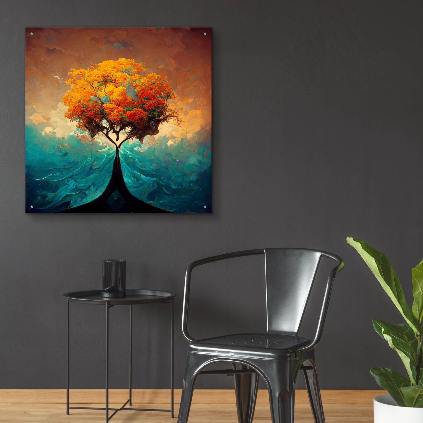 Epic Art 'Tree Of Life 25' by Ray Heere, Acrylic Glass Wall Art,36x36
