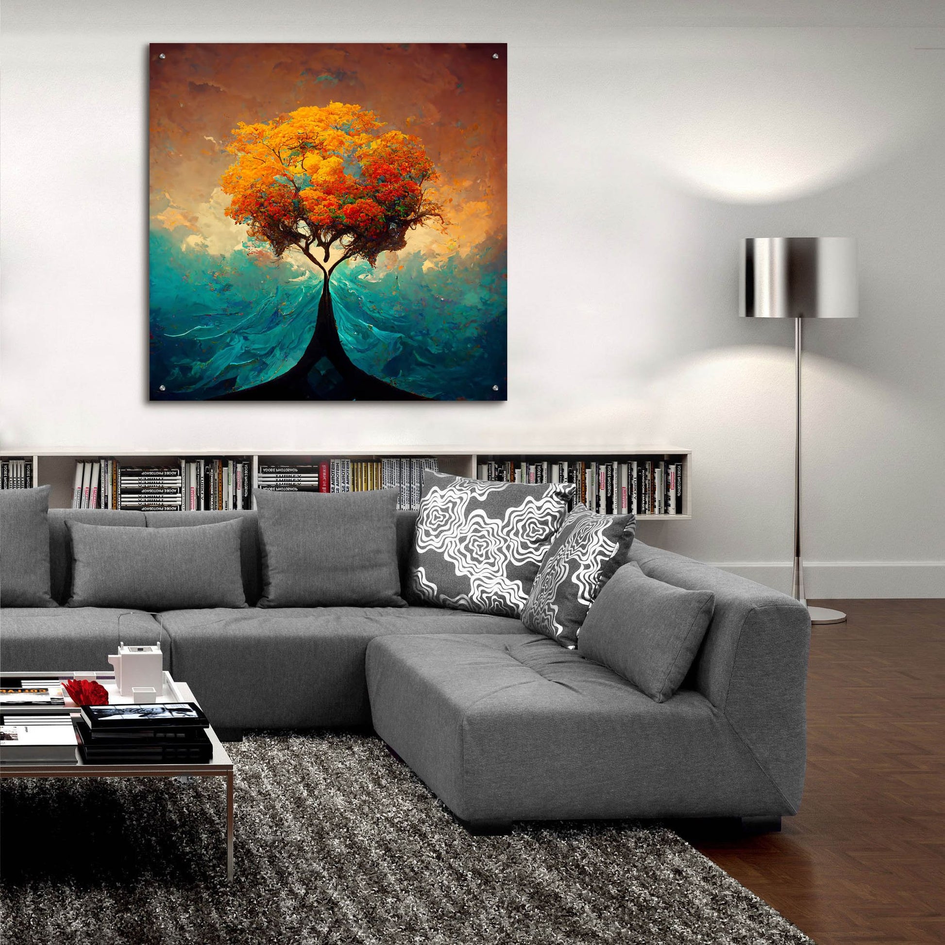 Epic Art 'Tree Of Life 25' by Ray Heere, Acrylic Glass Wall Art,36x36