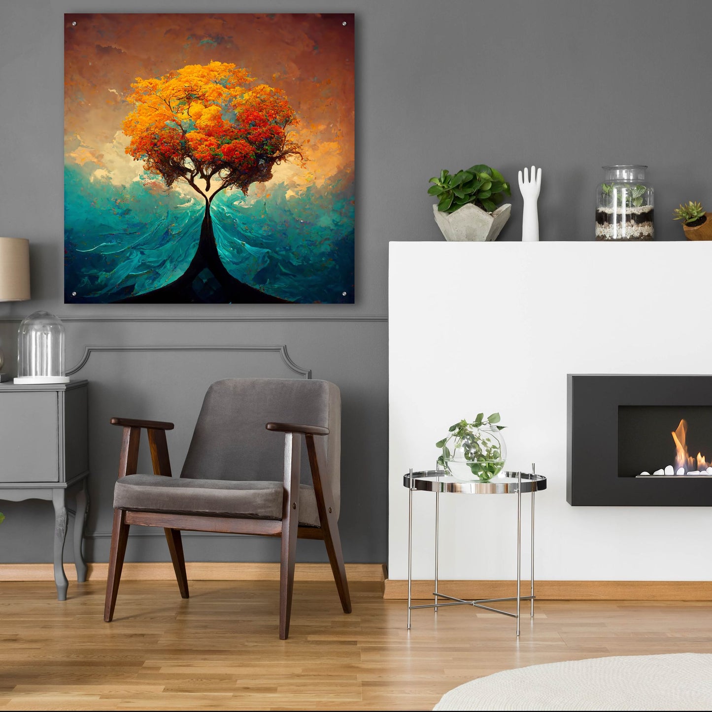 Epic Art 'Tree Of Life 25' by Ray Heere, Acrylic Glass Wall Art,36x36