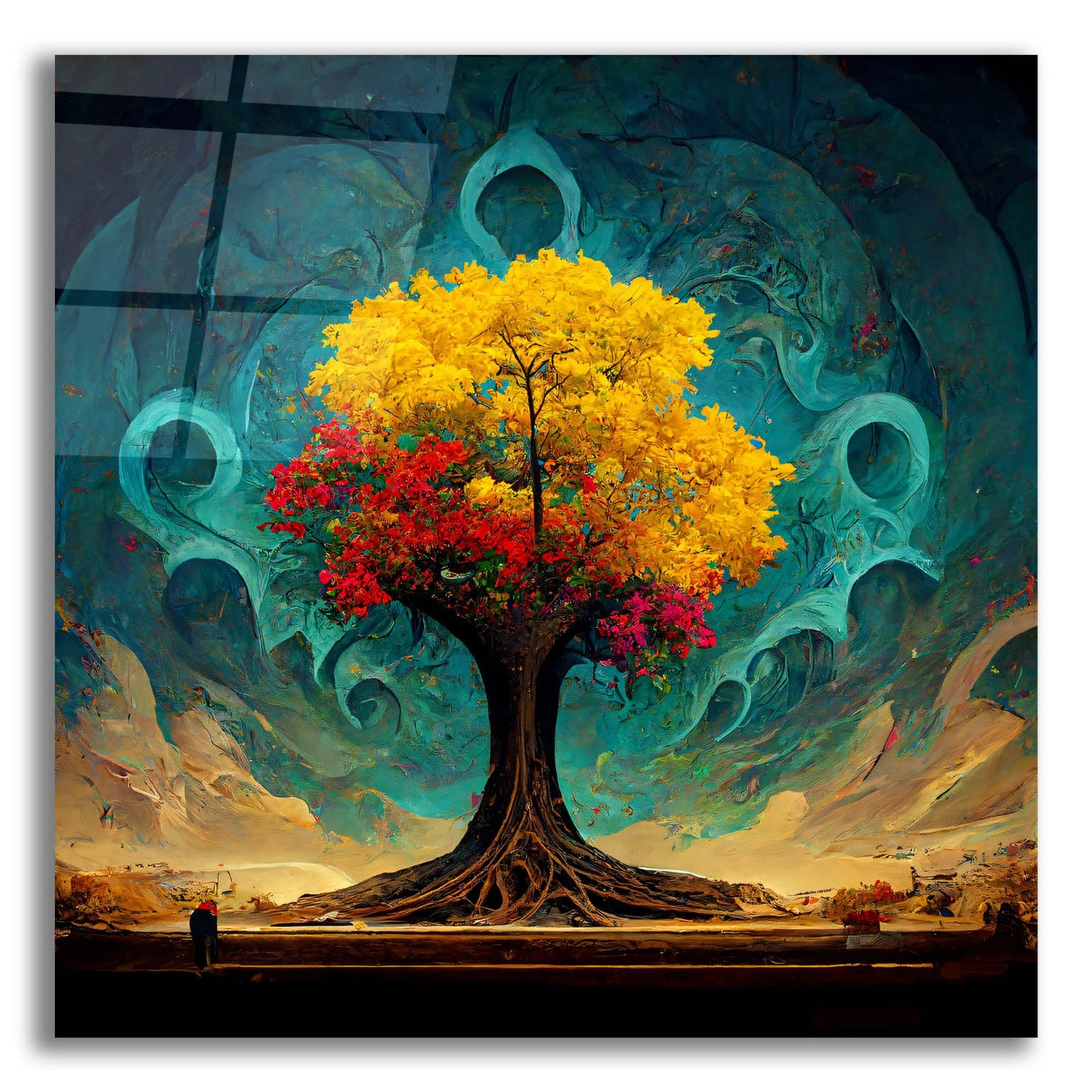 Epic Art 'Tree Of Life 26' by Ray Heere, Acrylic Glass Wall Art,12x12