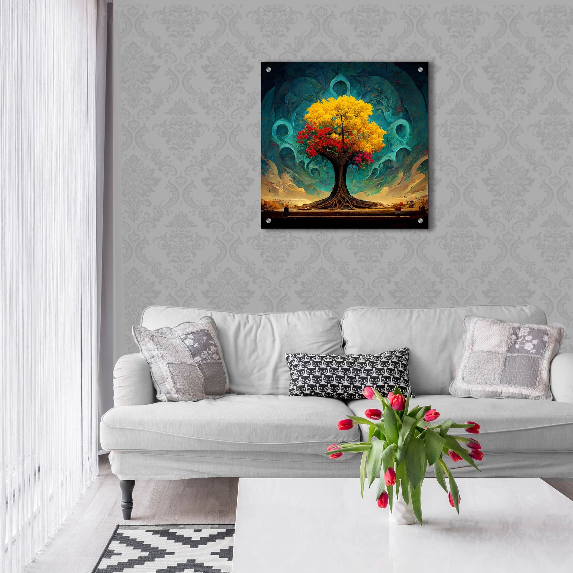 Epic Art 'Tree Of Life 26' by Ray Heere, Acrylic Glass Wall Art,24x24