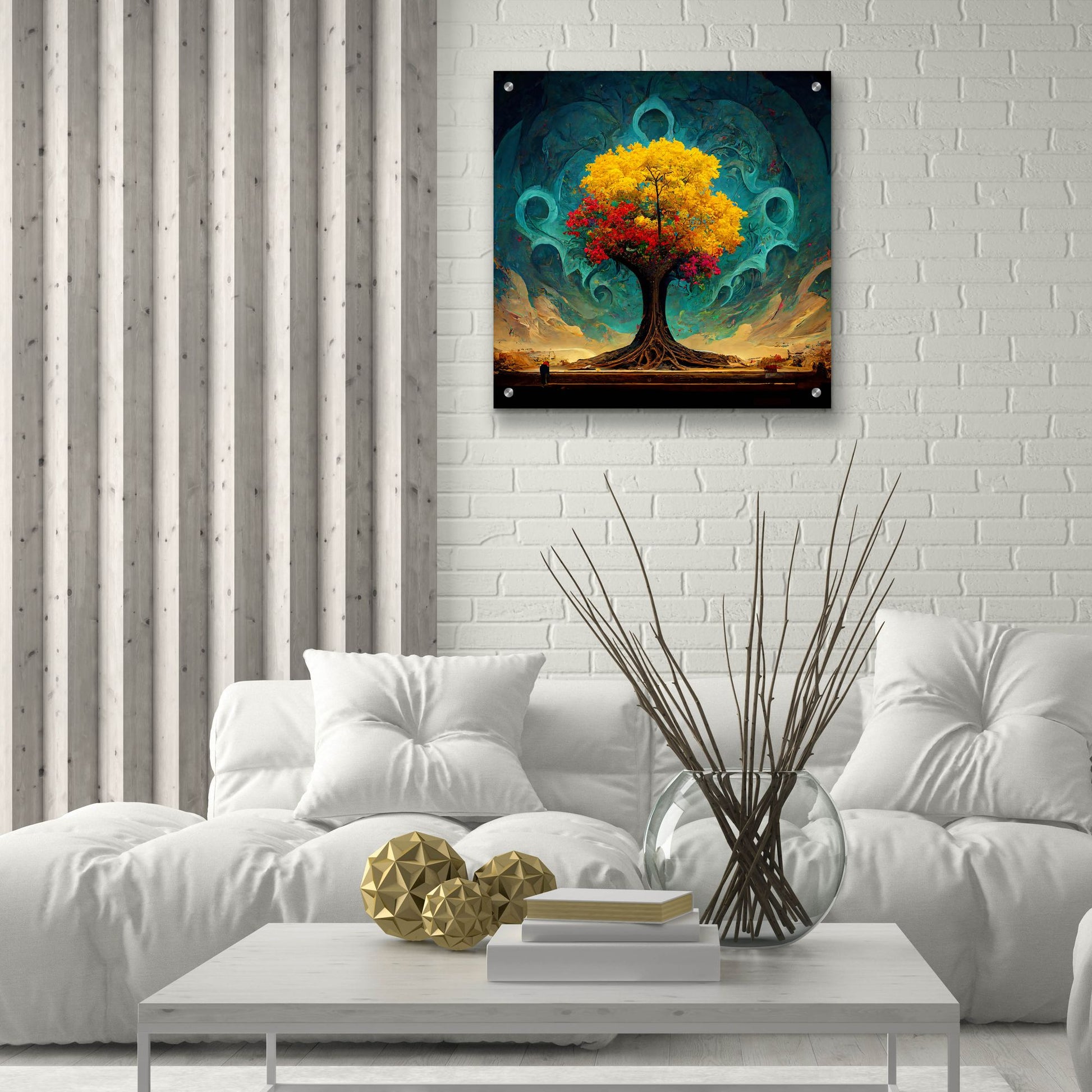 Epic Art 'Tree Of Life 26' by Ray Heere, Acrylic Glass Wall Art,24x24