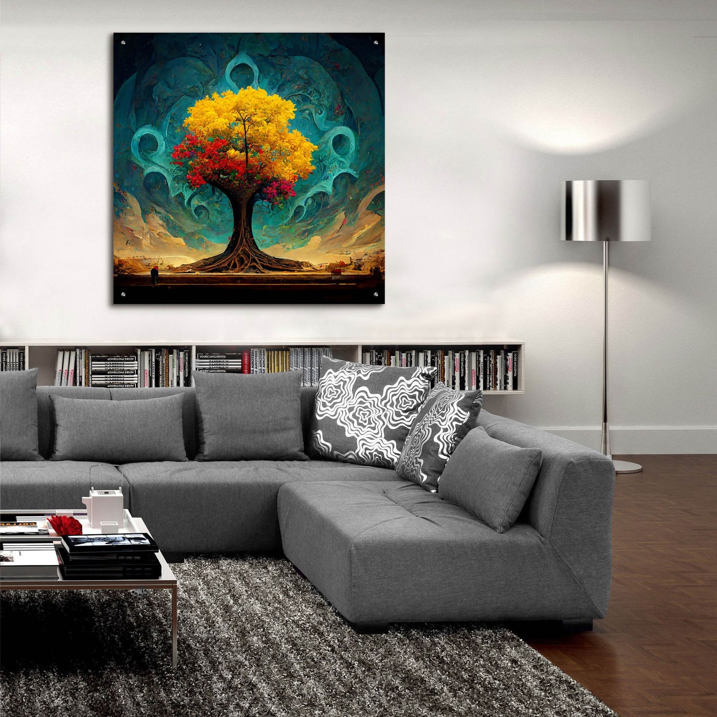 Epic Art 'Tree Of Life 26' by Ray Heere, Acrylic Glass Wall Art,36x36