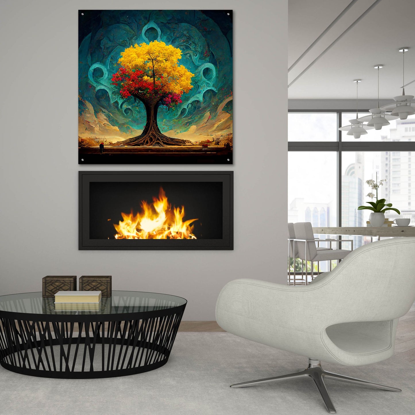 Epic Art 'Tree Of Life 26' by Ray Heere, Acrylic Glass Wall Art,36x36