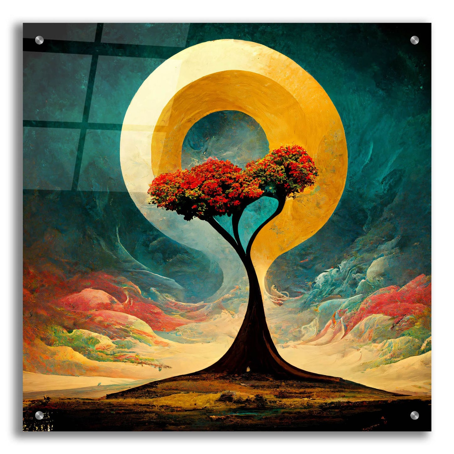 Epic Art 'Tree Of Life 27' by Ray Heere, Acrylic Glass Wall Art,24x24